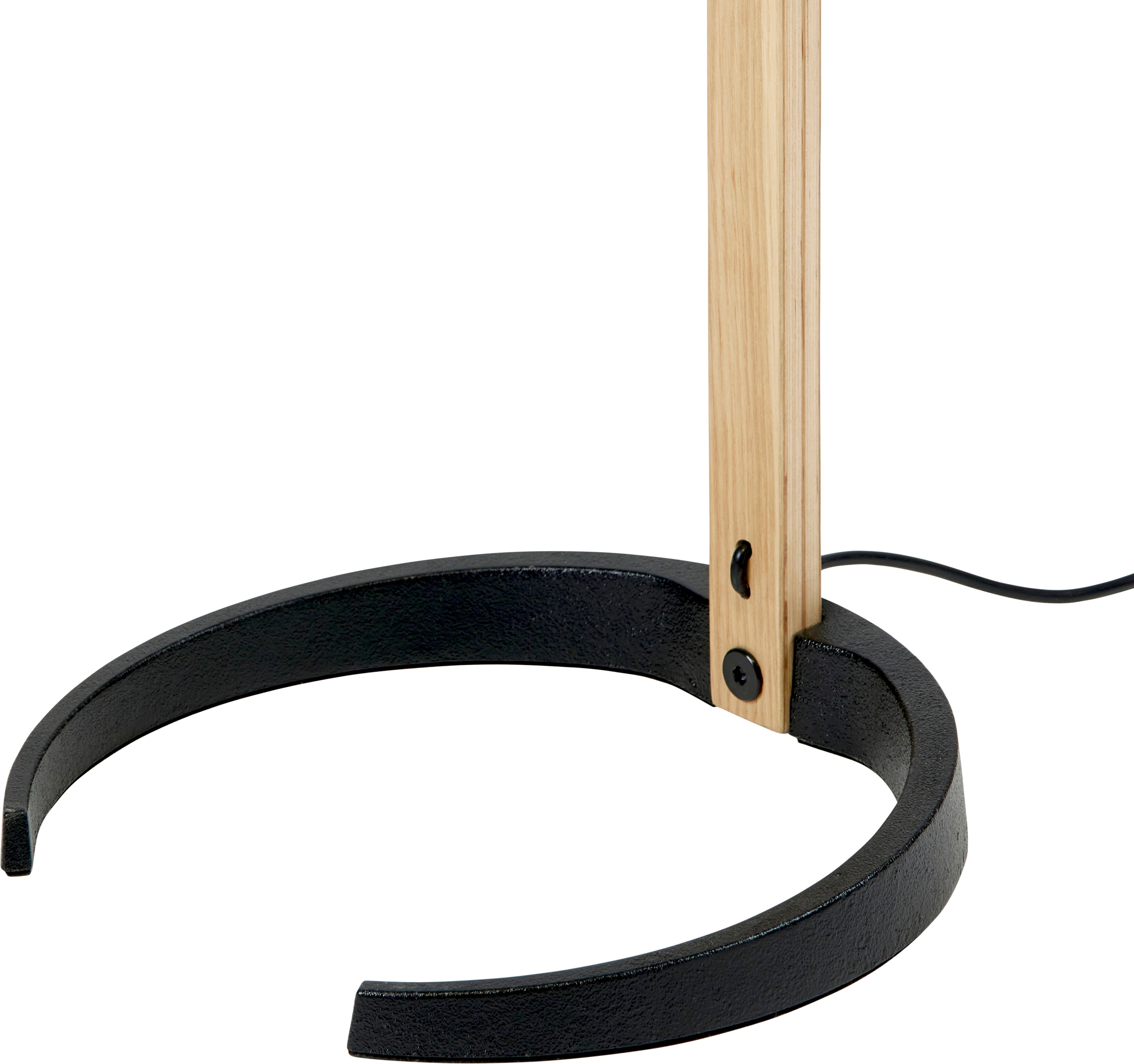 TIMBERLINE oak wood reading floor lamp with white shade