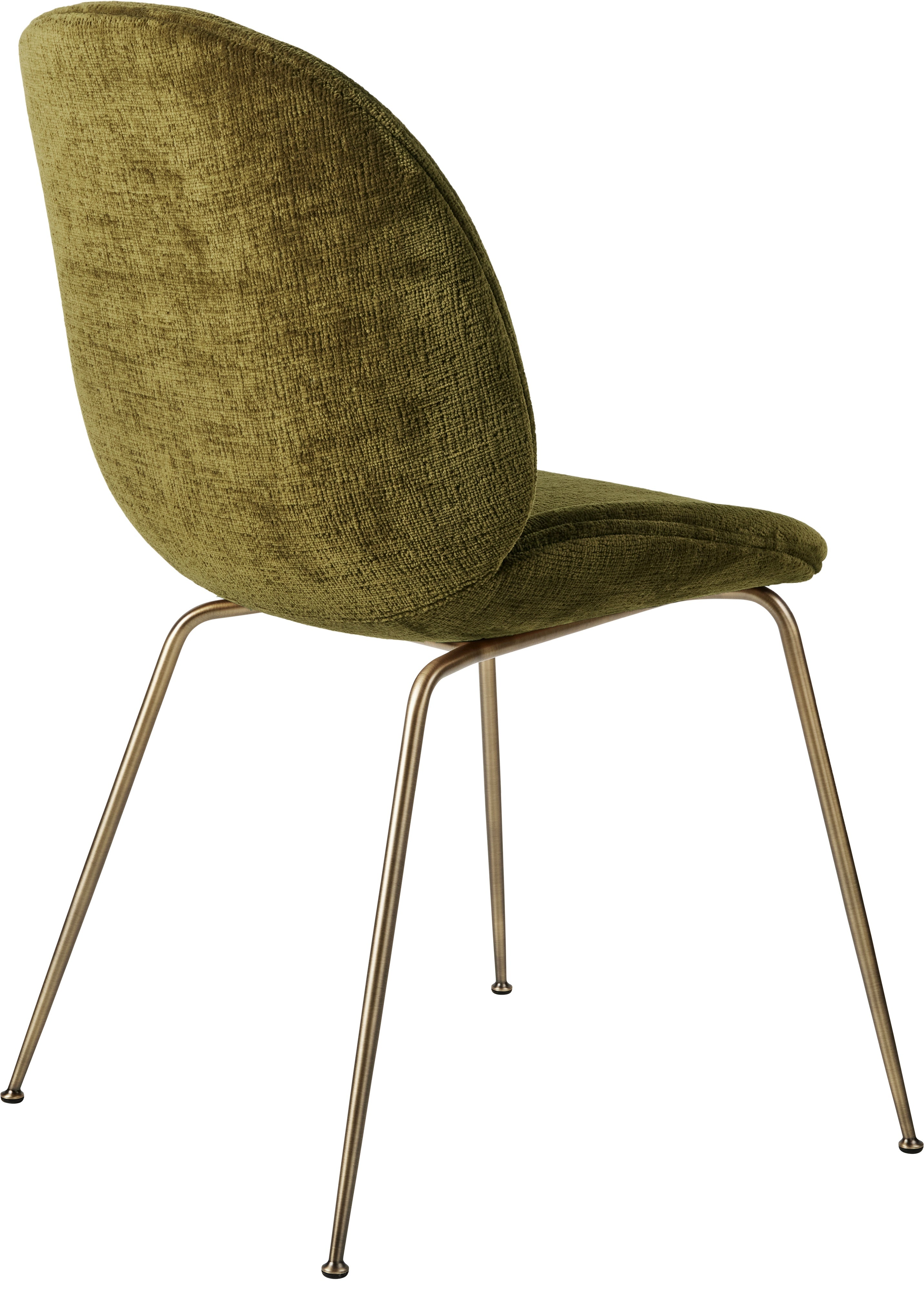 BEETLE upholstered chair with brass base