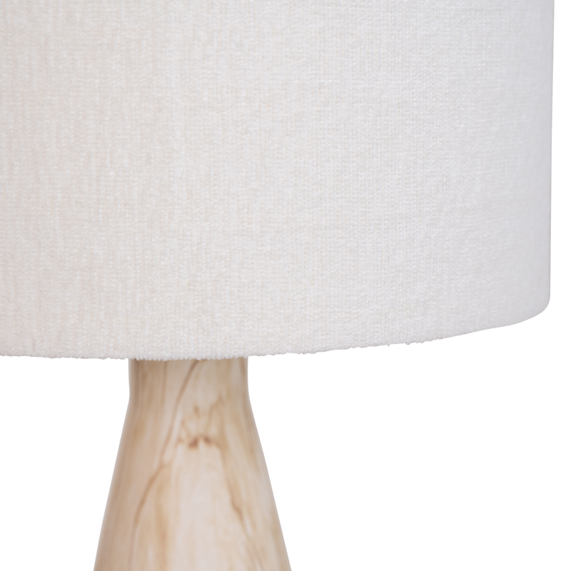 Lampa stołowa JUN ceramiczna podstawa z lnianym abażurem