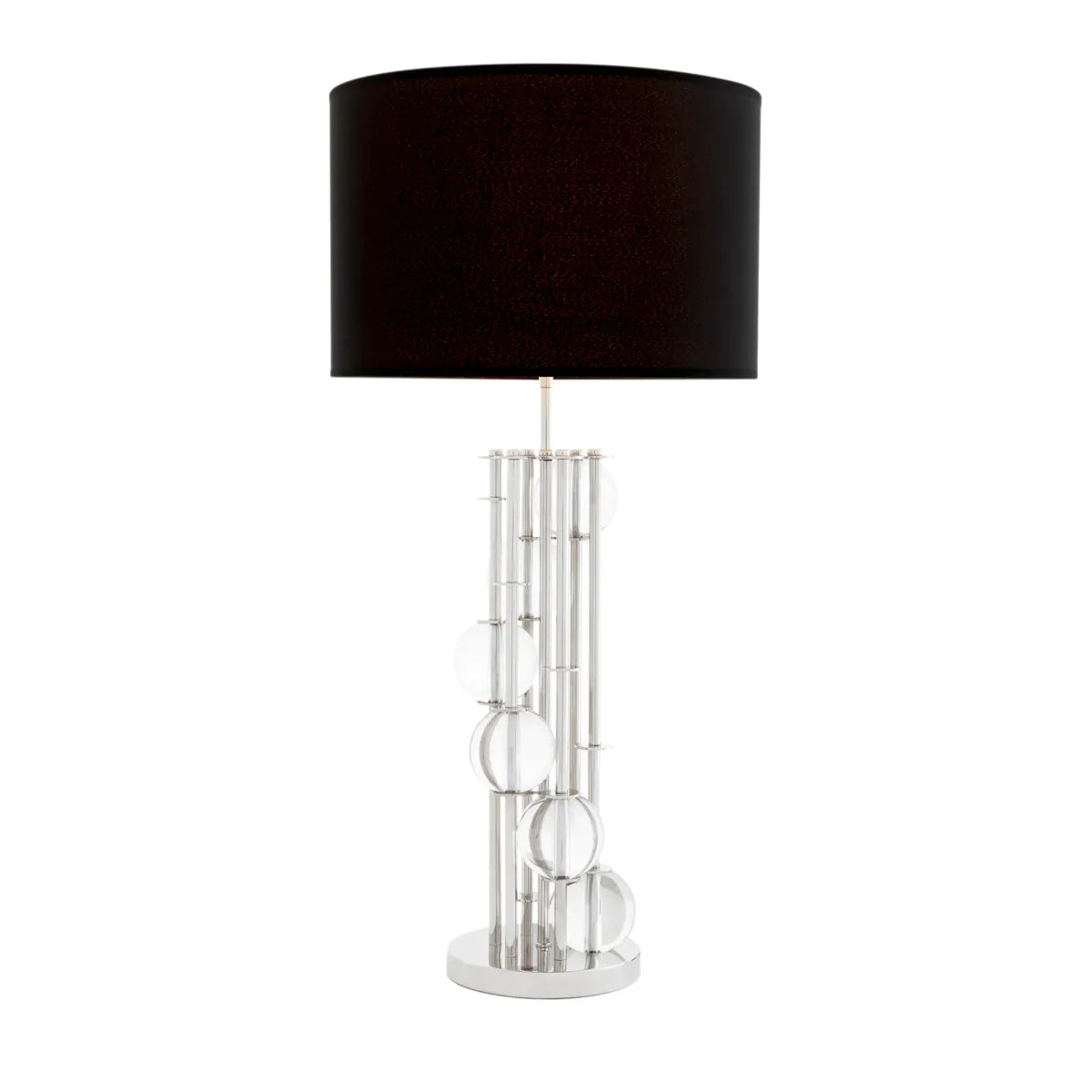Lampa stołowa LORENZO srebrny z czarnym kloszem Eichholtz    Eye on Design