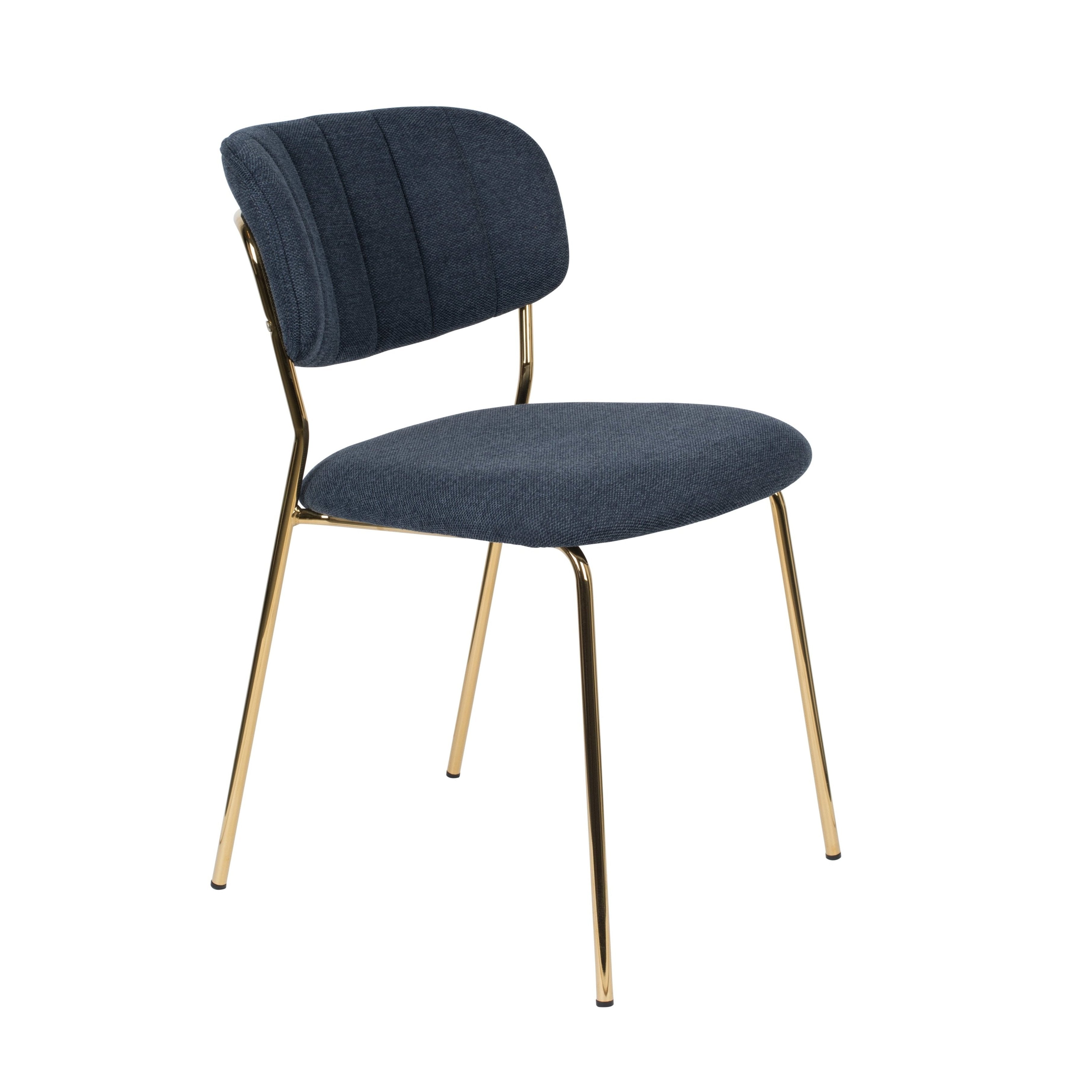 Jolien Dark blue chair with a golden base