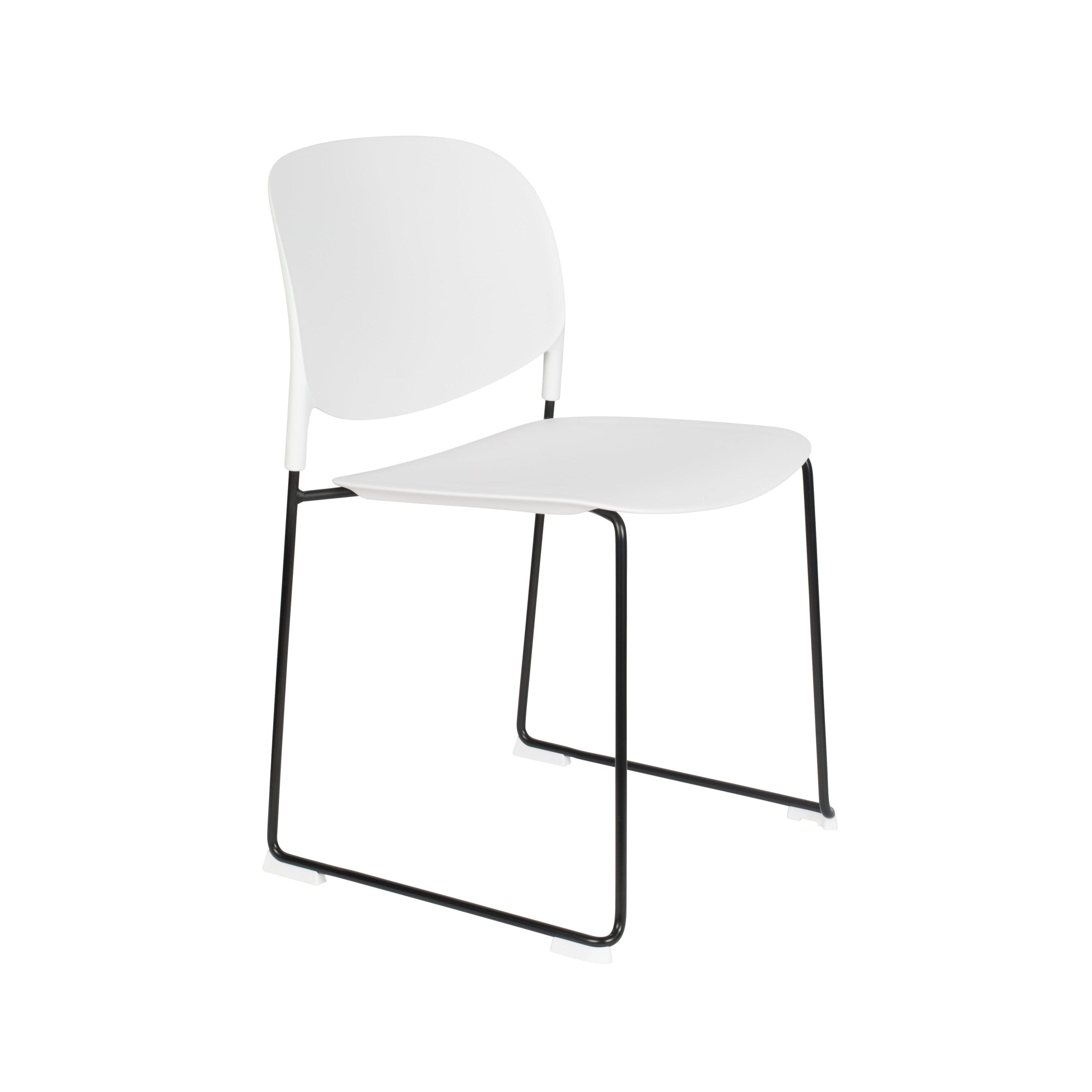 Stacks White chair with a black base