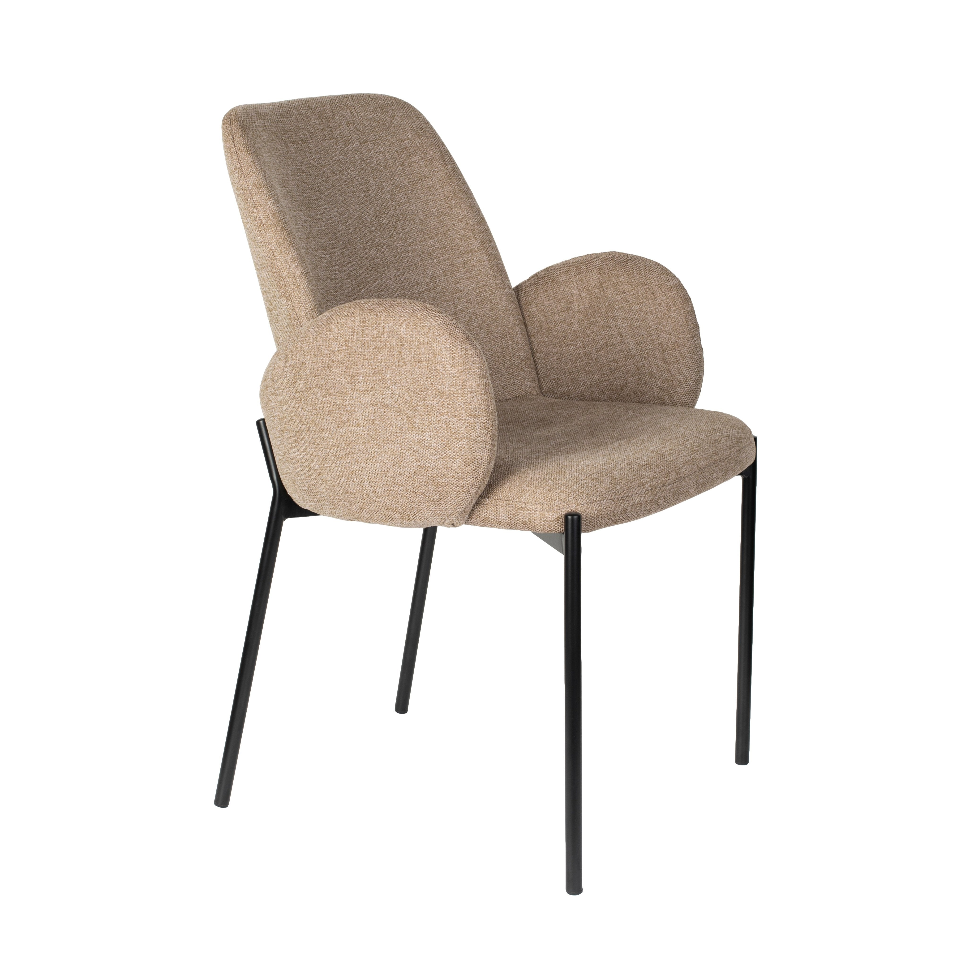 Chair with armrests, i.e. brown