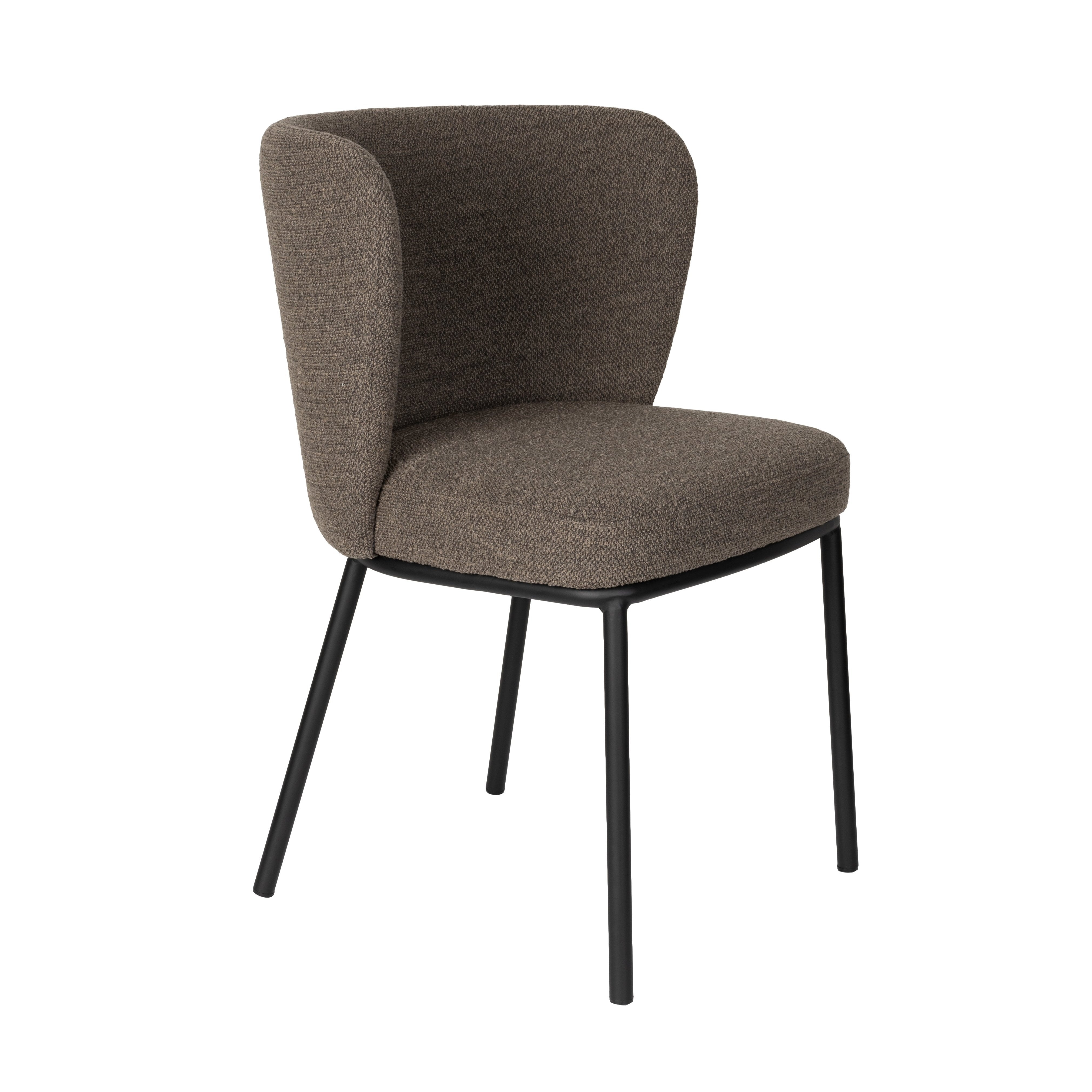 Brown guus chair with a black base