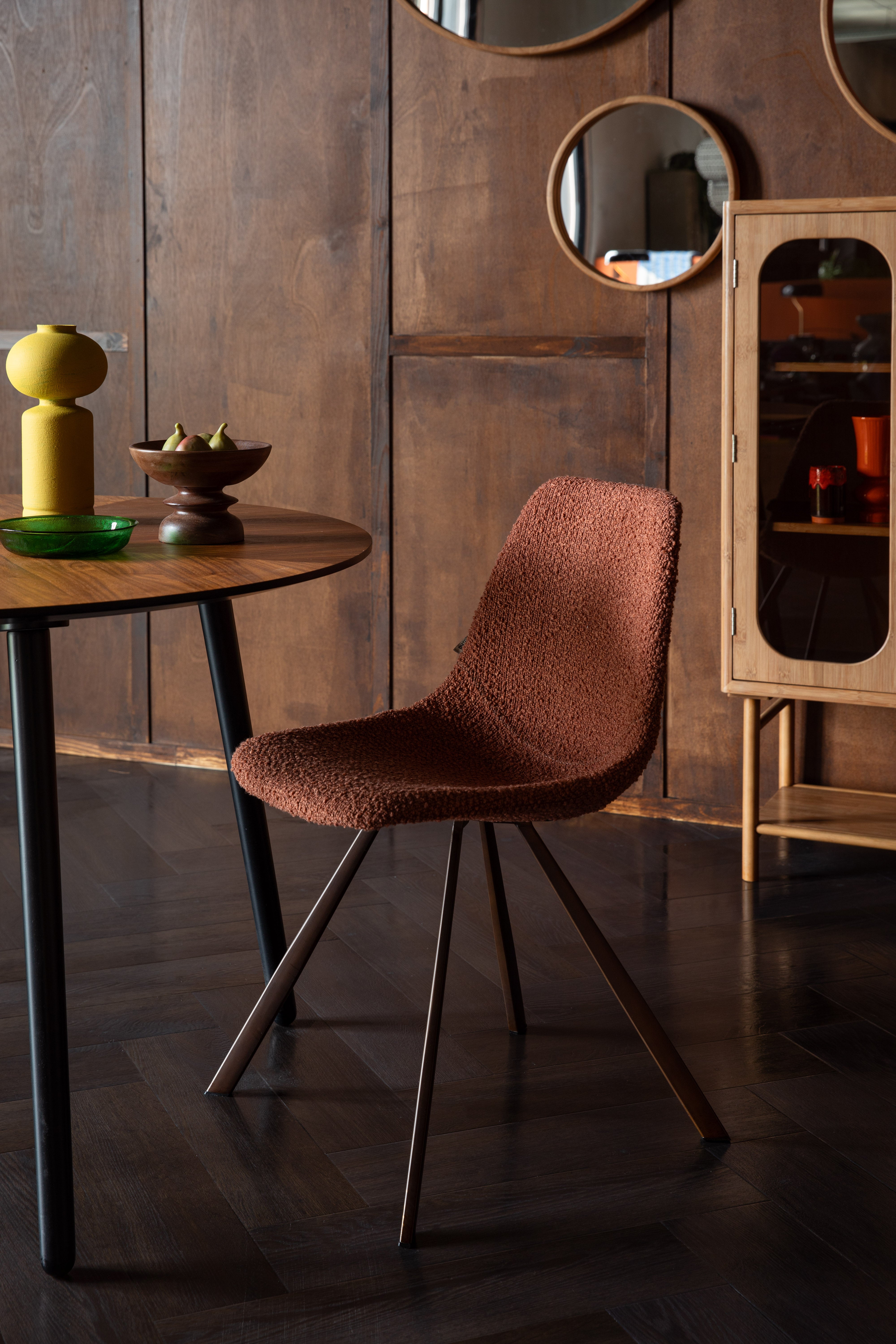 FRANKY chair brown with brown base