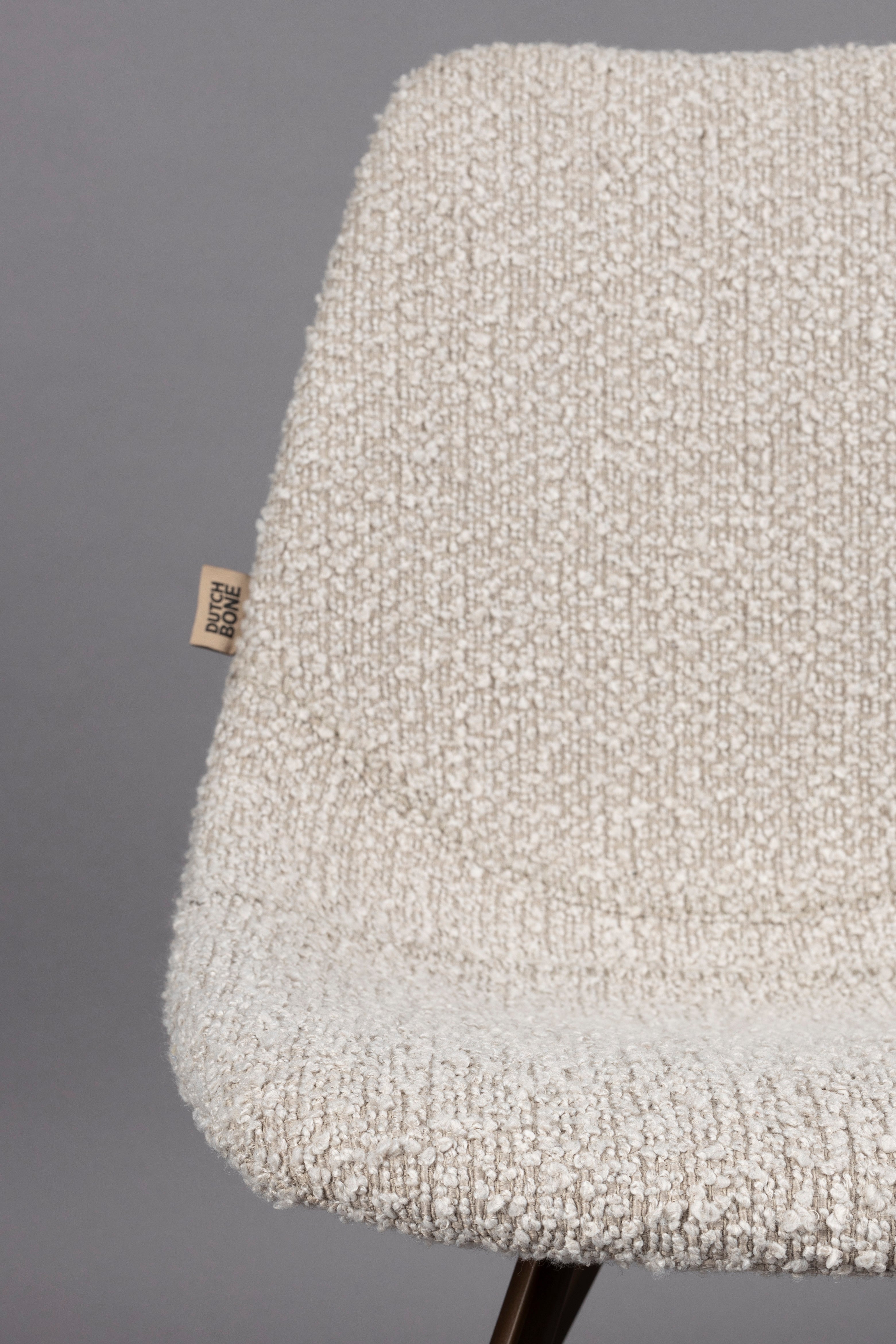 FRANKY chair in gray-beige with a brown base