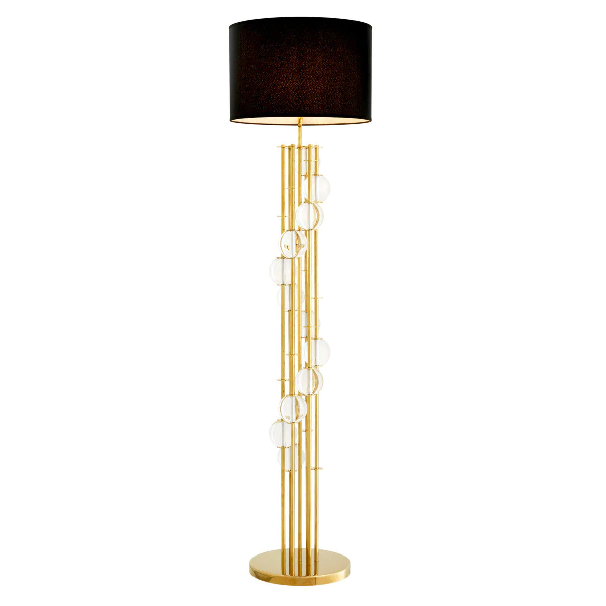 Lampa podłogowa LORENZO złoty z czarnym kloszem Eichholtz    Eye on Design