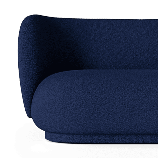 Rico Divan Wool Bouclee links -Hand -Sofa Marine Blau