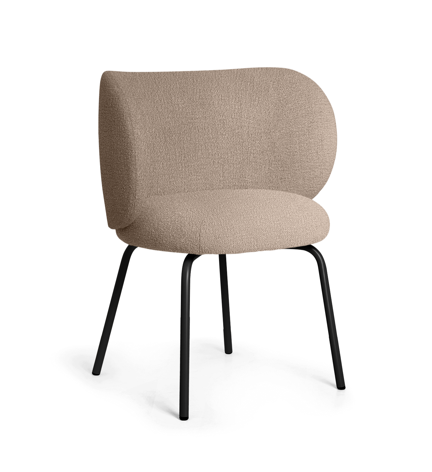 Chair with Rico Bouclé sandblasts with a black base