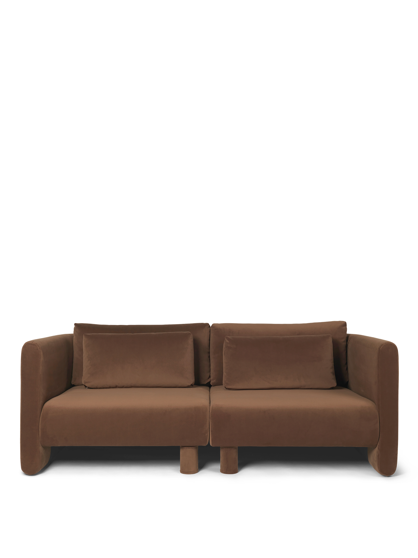 Dase modulares Sofa - links -gehandeltes Element reichhaltiges Samtbraun