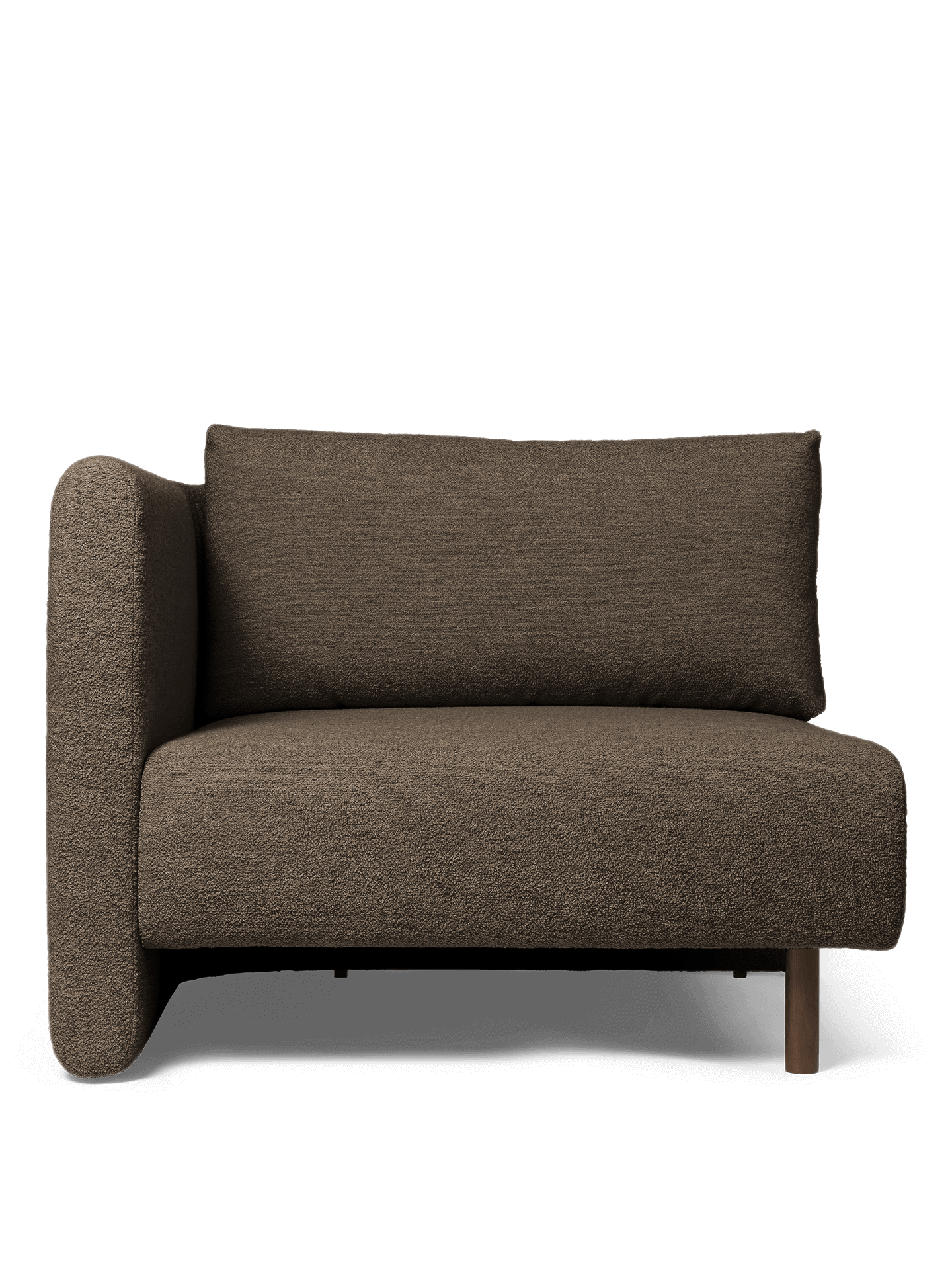 Dase modular sofa - left -handed soft bouclé dark brown