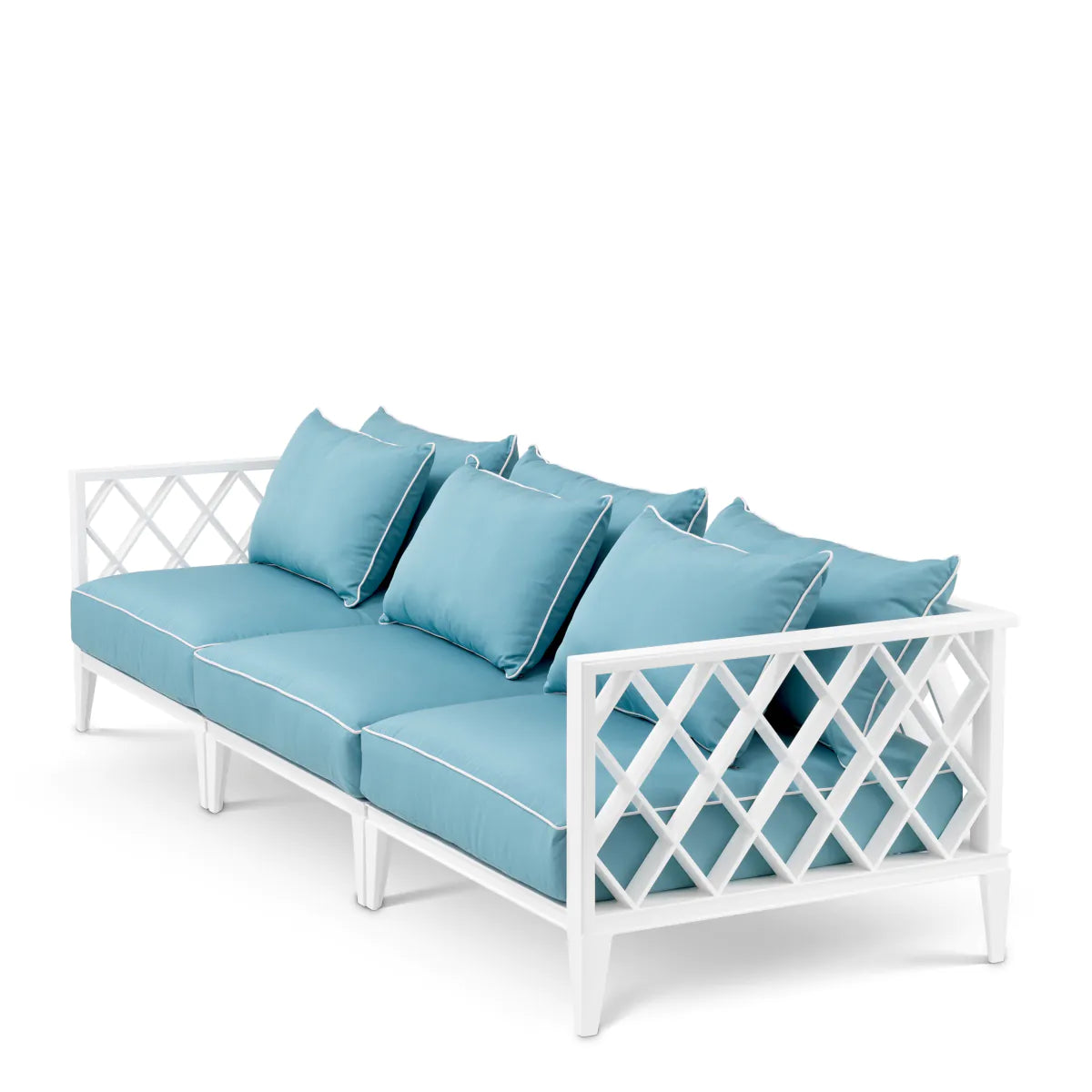 Sofa 3-sitzige Außen OCEAN CLUB weiß mit blau