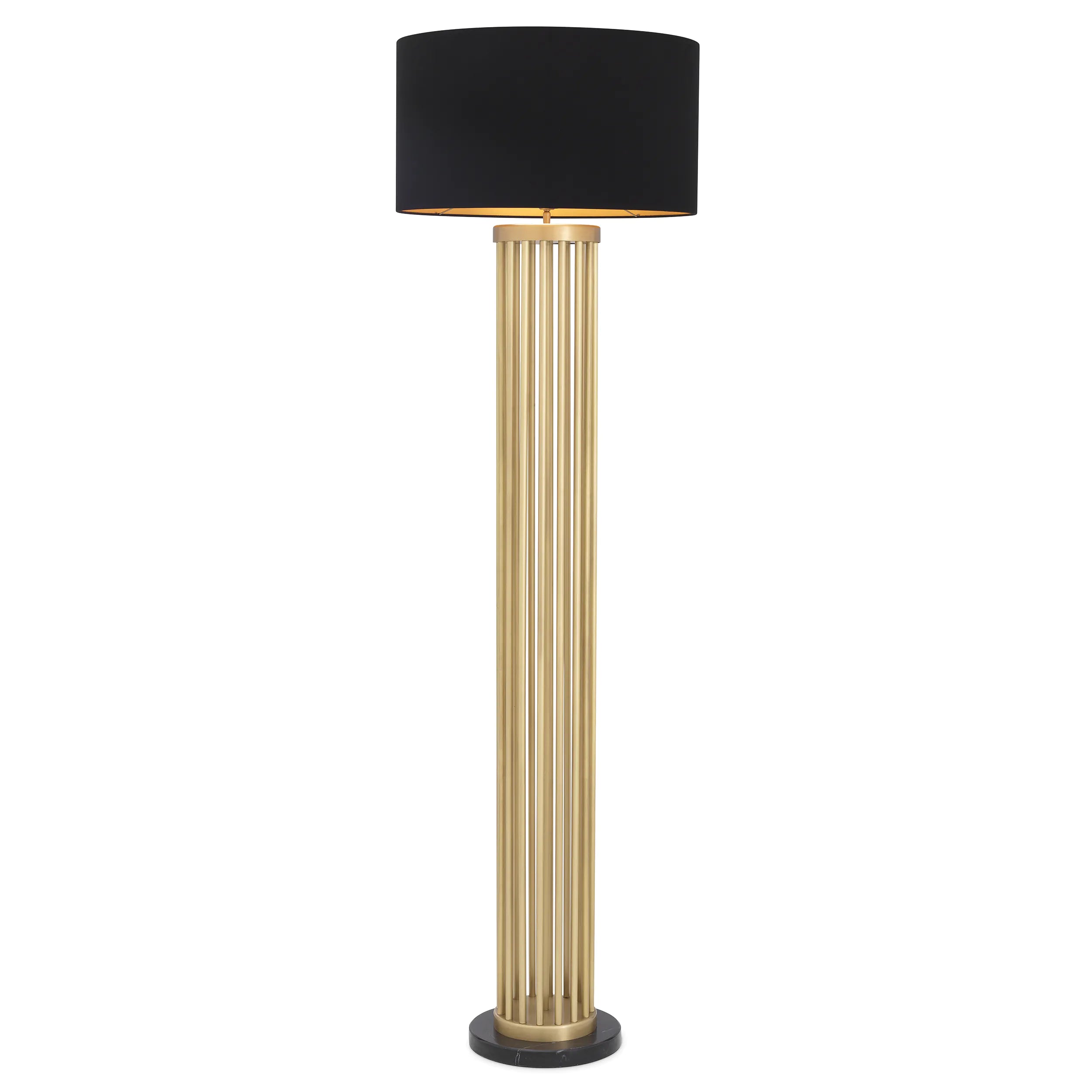 Lampa podłogowa CONDO mosiężny z czarnym kloszem Eichholtz    Eye on Design