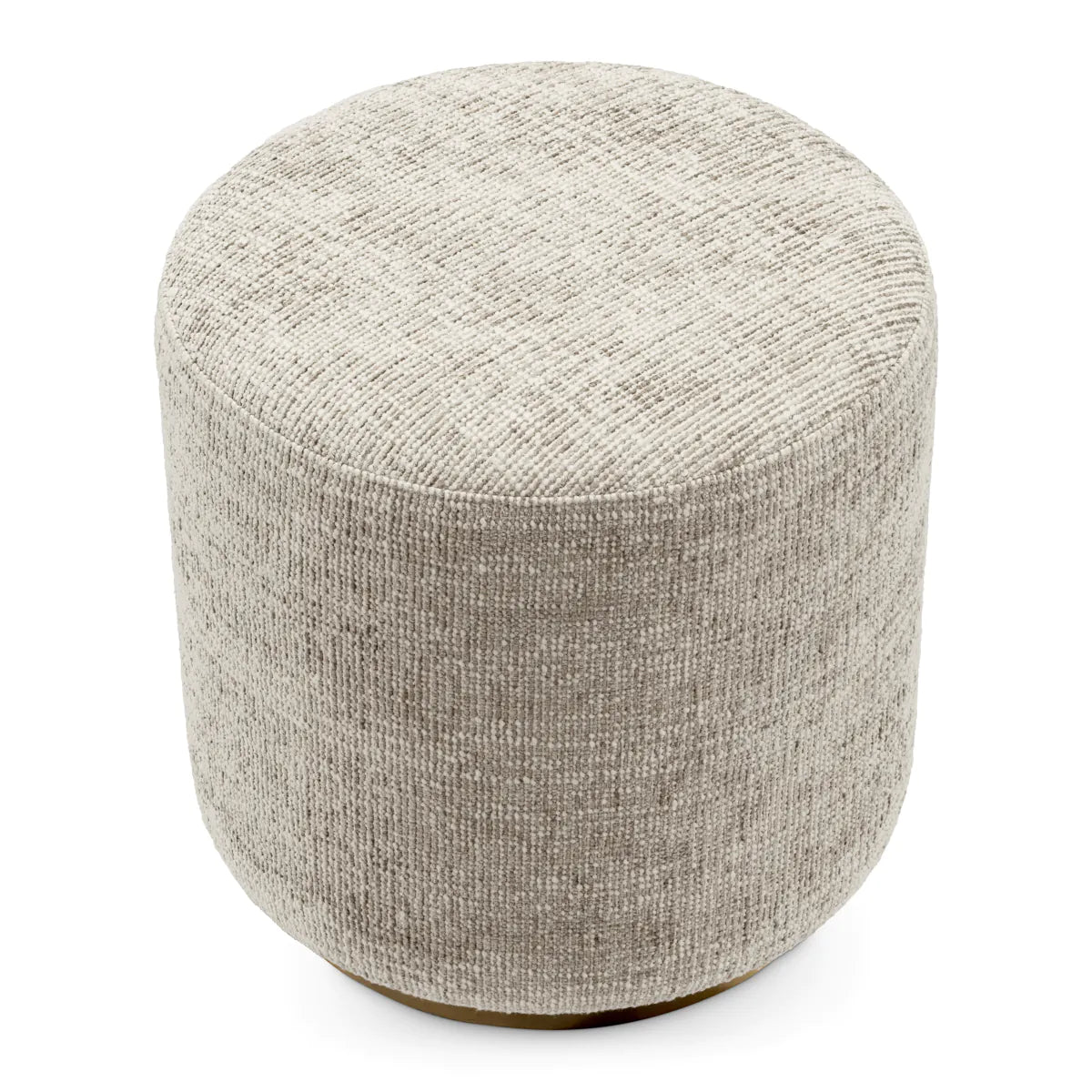 Greer Beige Pouf mit einer goldenen Basis