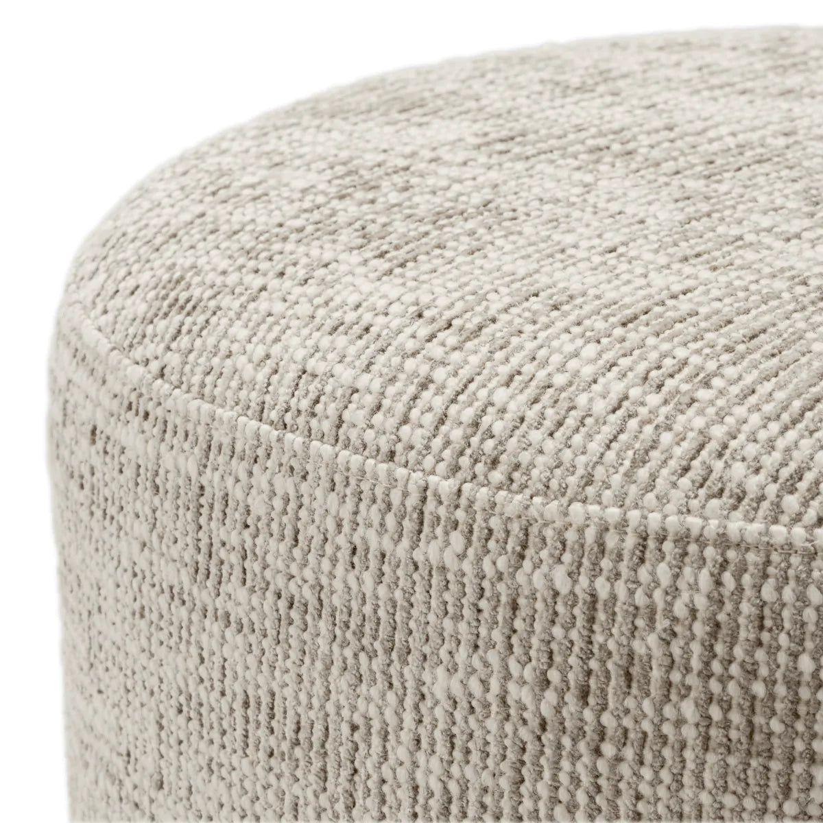 Greer Beige Pouf mit einer goldenen Basis