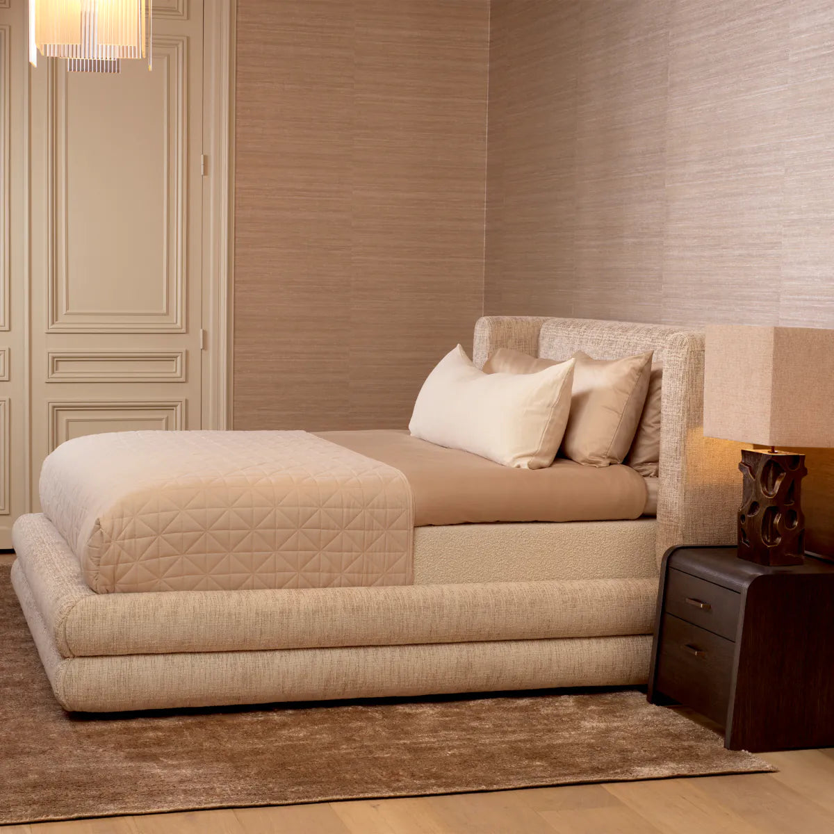 Francisco beige upholstered bed