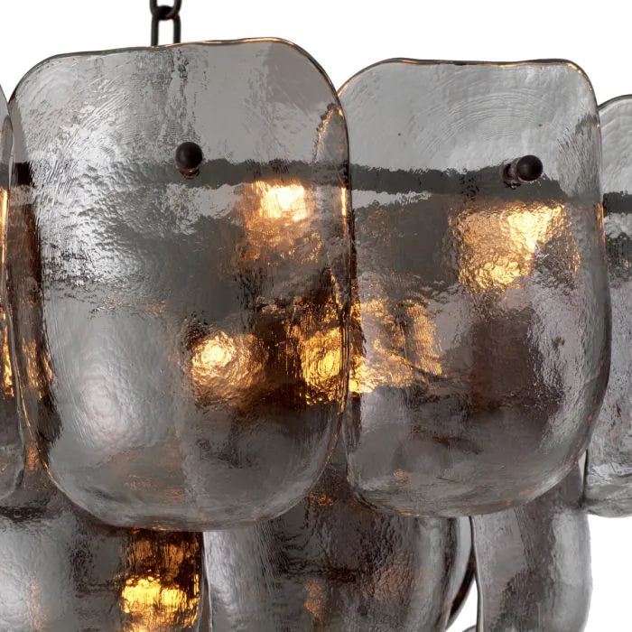 Gustave chandelier smoky glass