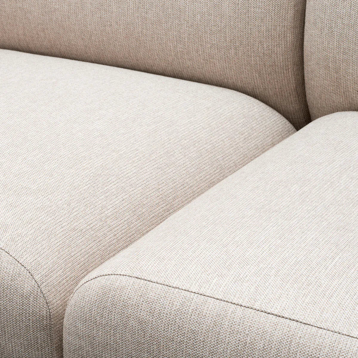Sofa SEBASTIAN kremfarben mit Eukalyptusfurnier
