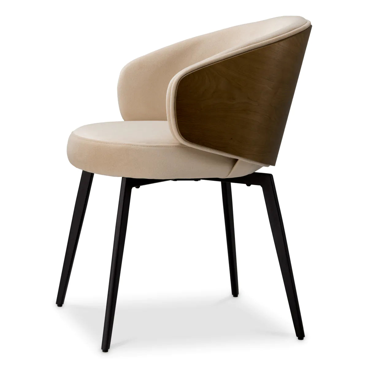 Camerota beige chair with a black base