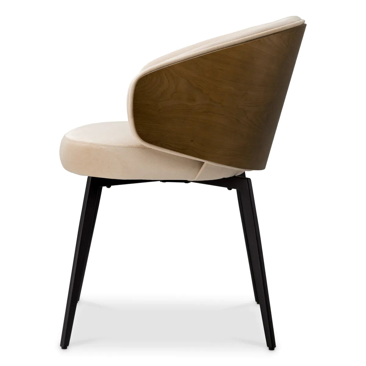 Camerota beige chair with a black base