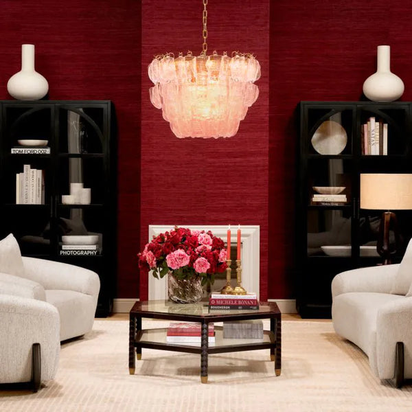 Solange pink glass chandelier