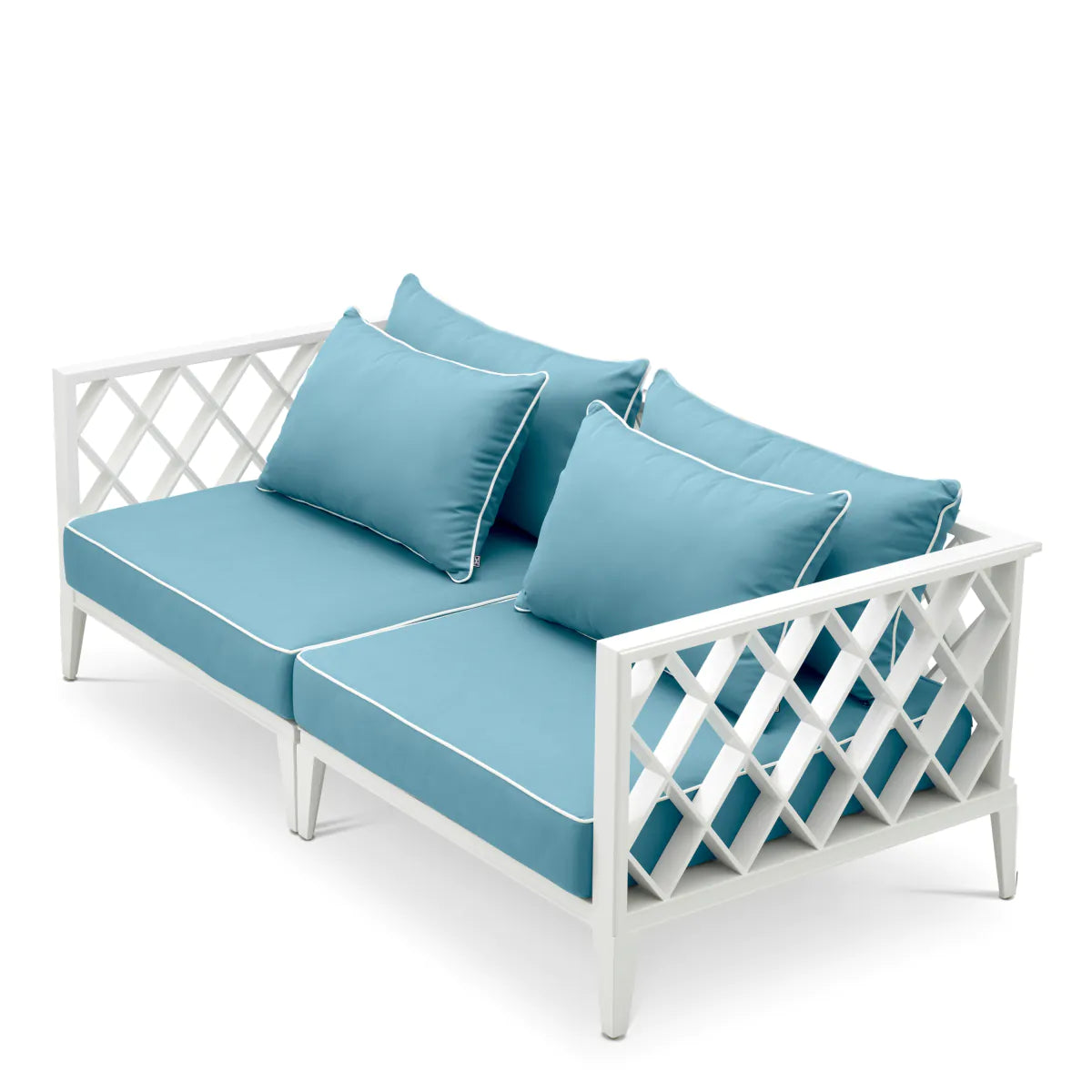 Sofa 2-sitzige Außen OCEAN CLUB weiß mit blau