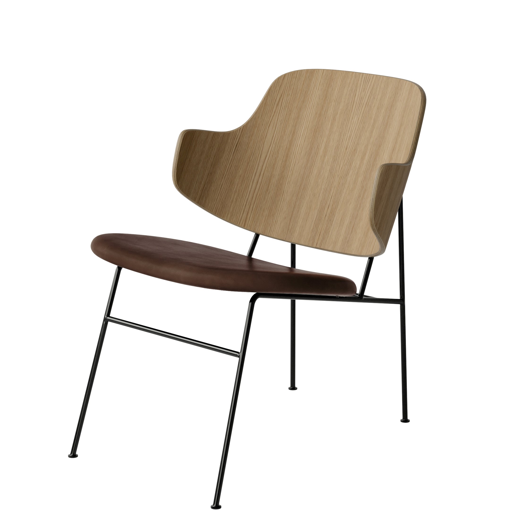 PENGUIN Armchair brown leather
