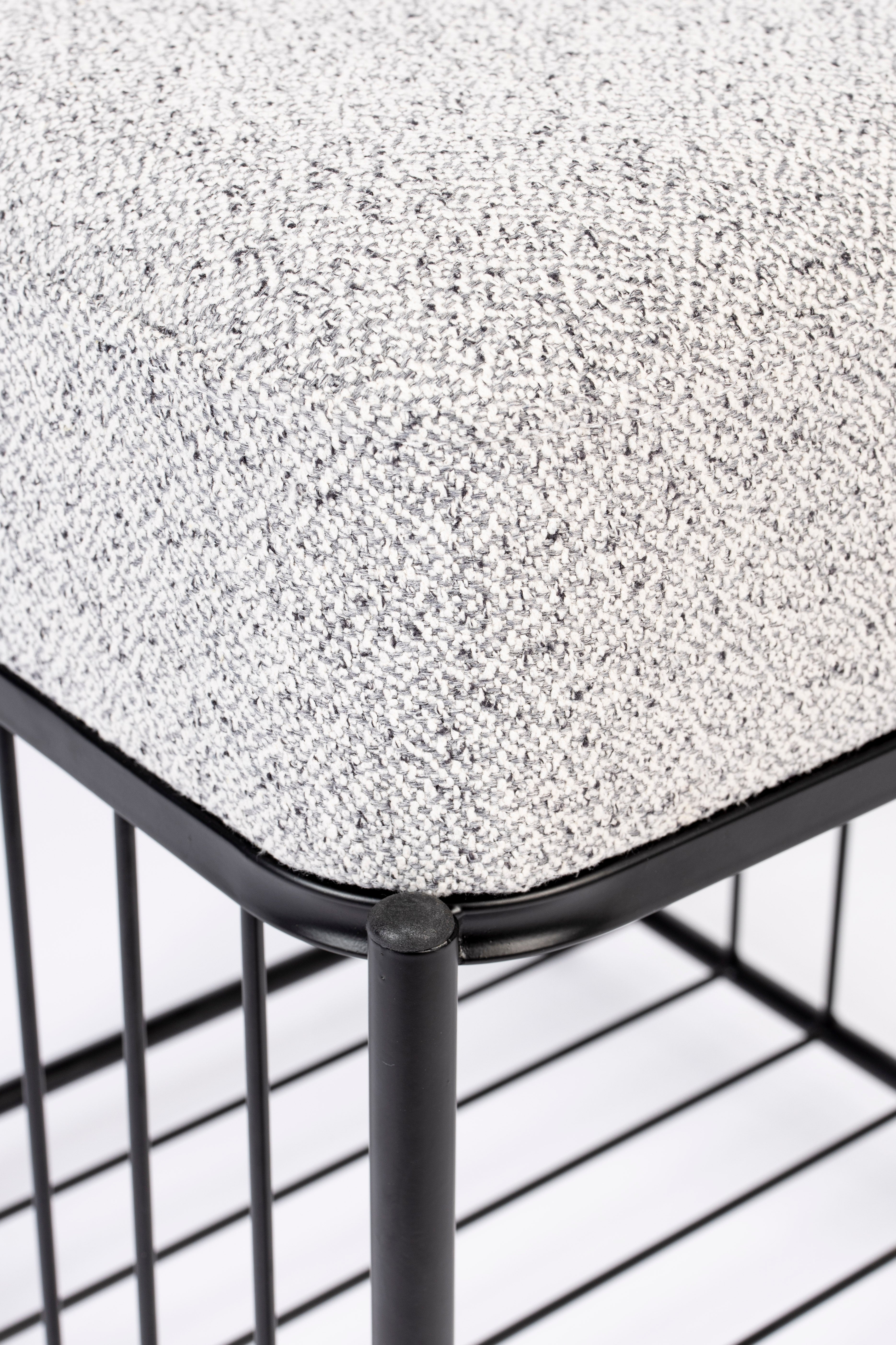 Square stool Milou gray