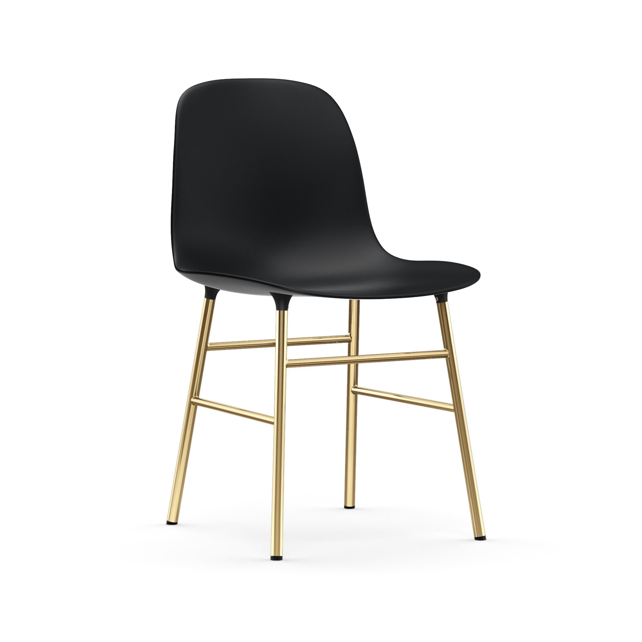 Black Form Chair with a golden base