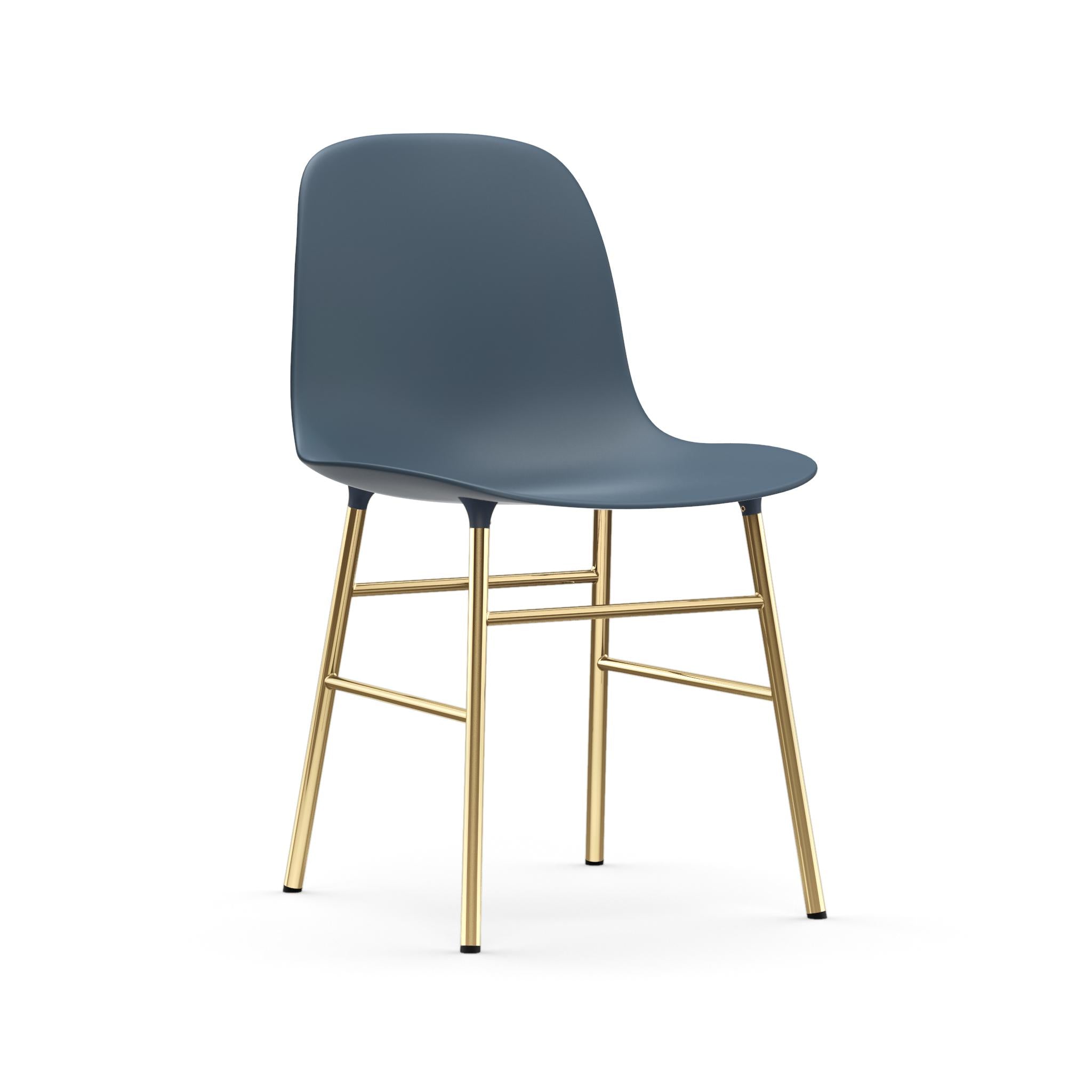 Blue chair with a golden base