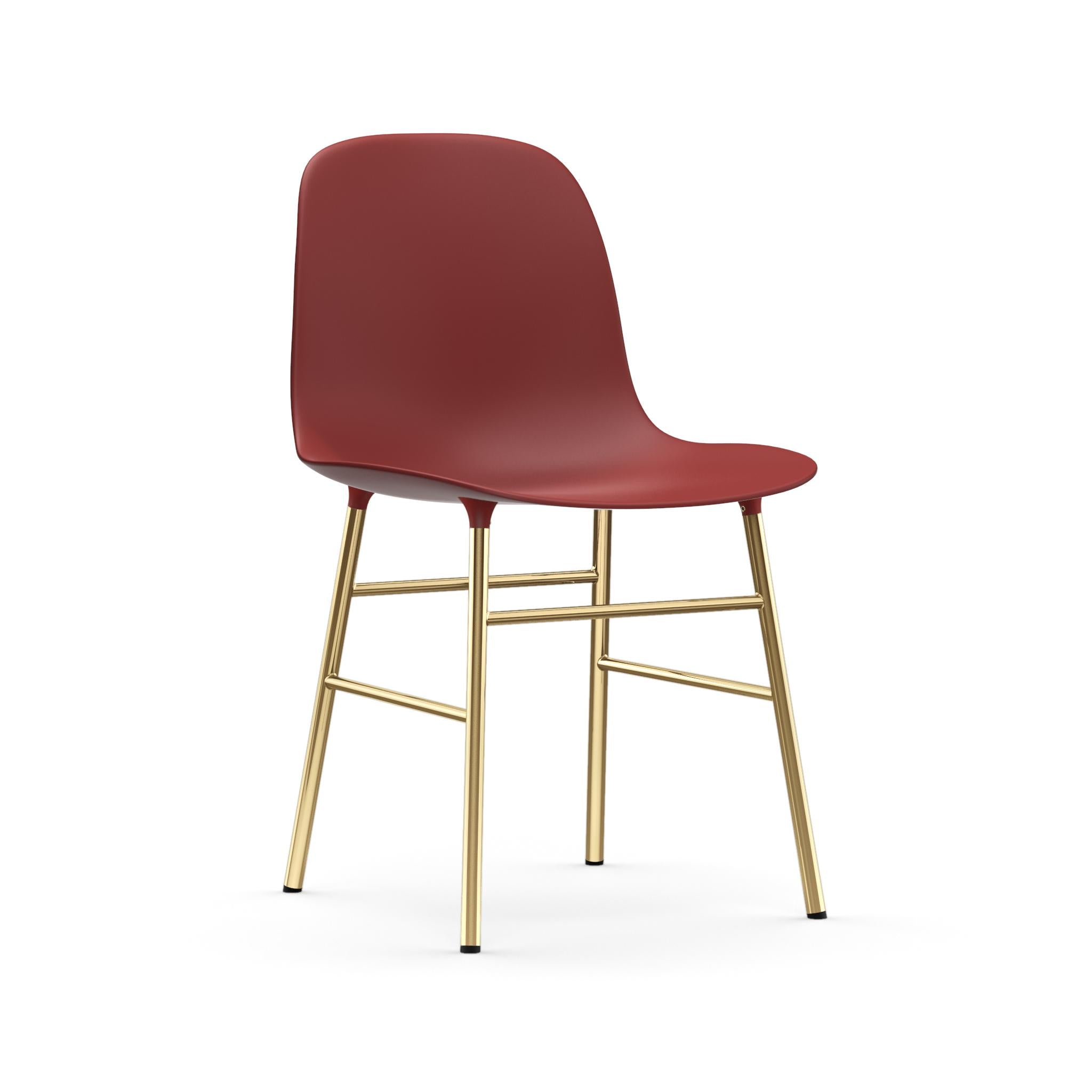 Chair burgundy forms with a golden base