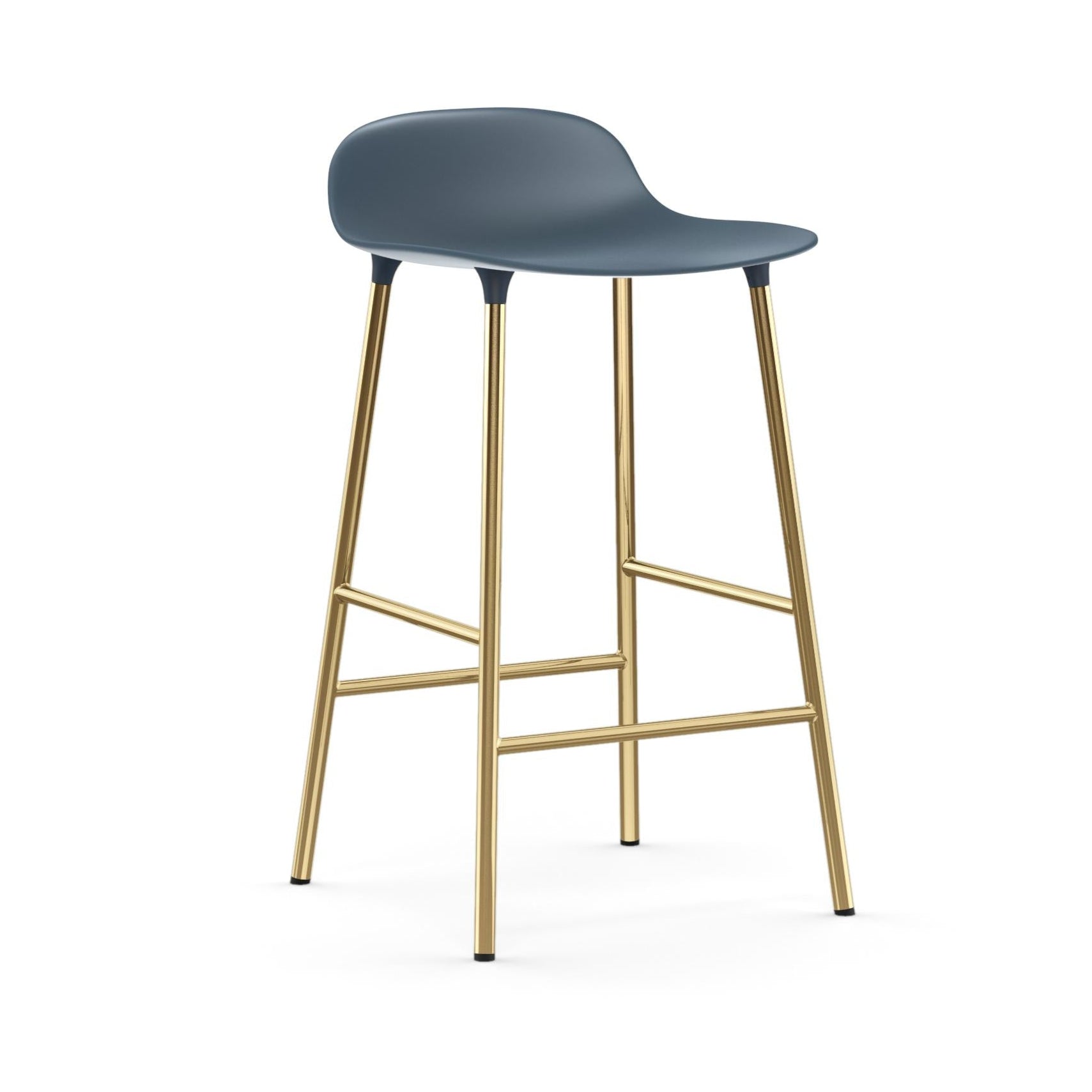 Hocker form Sea Blue mit einer goldenen Basis