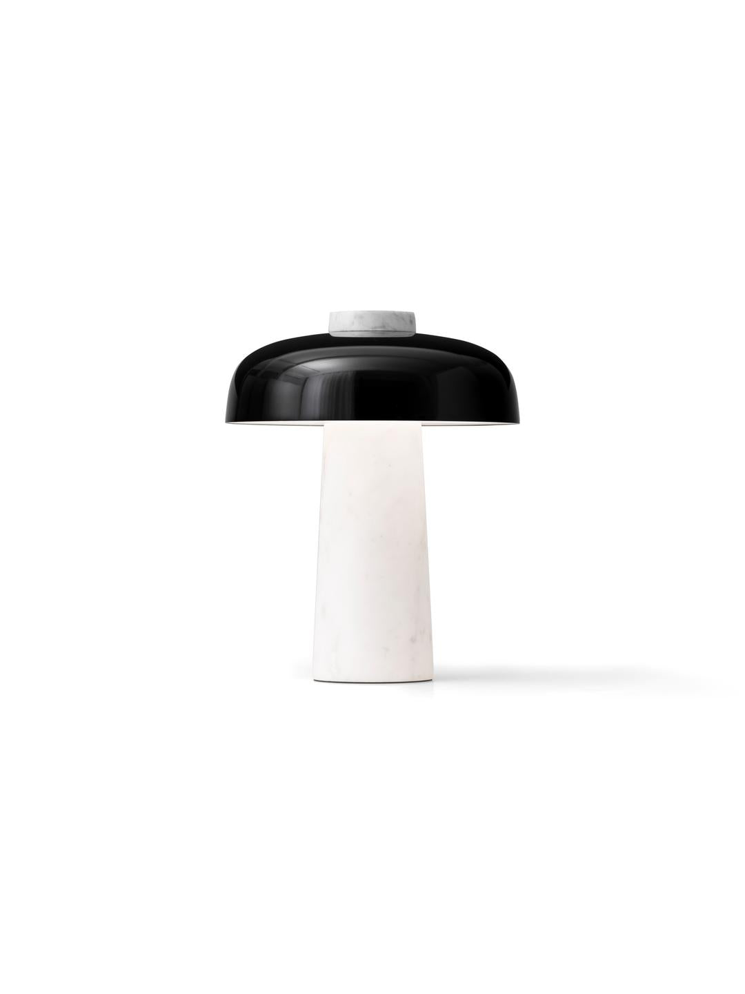 Lampa stołowa REVERSE czarny klosz z marmurową podstawą
