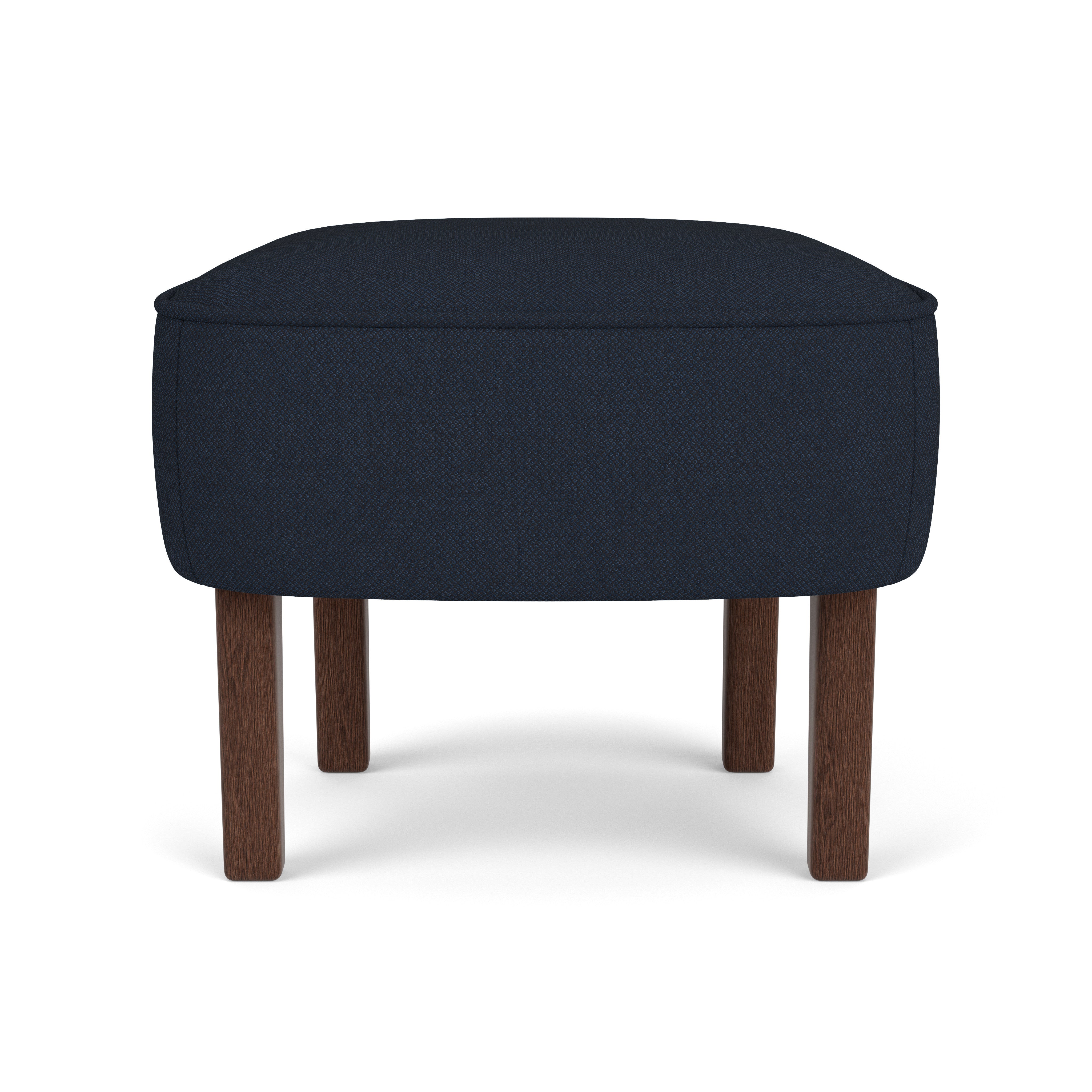 INGEBORG navy footrest with dark oak base [Julia]