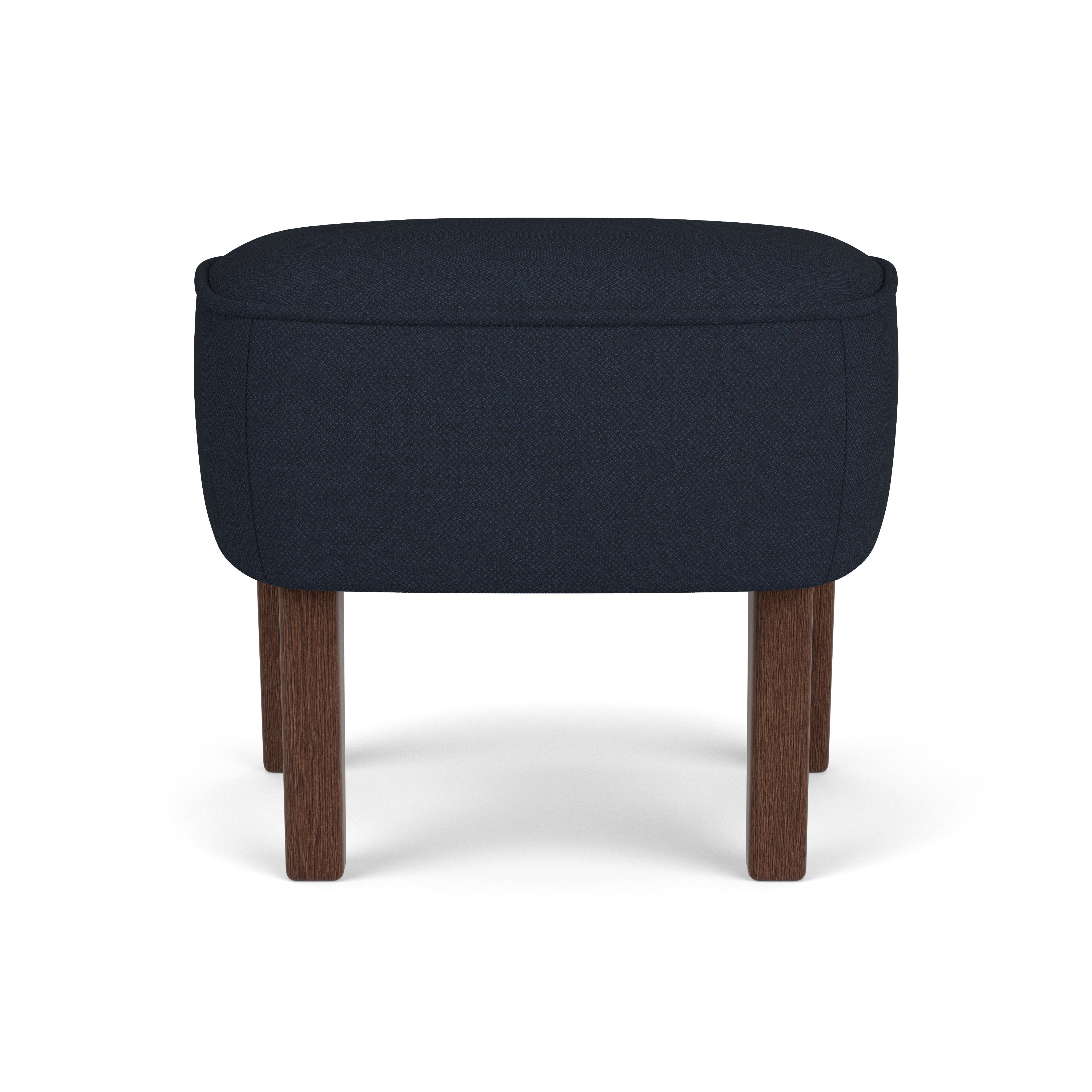 INGEBORG navy footrest with dark oak base [Julia]
