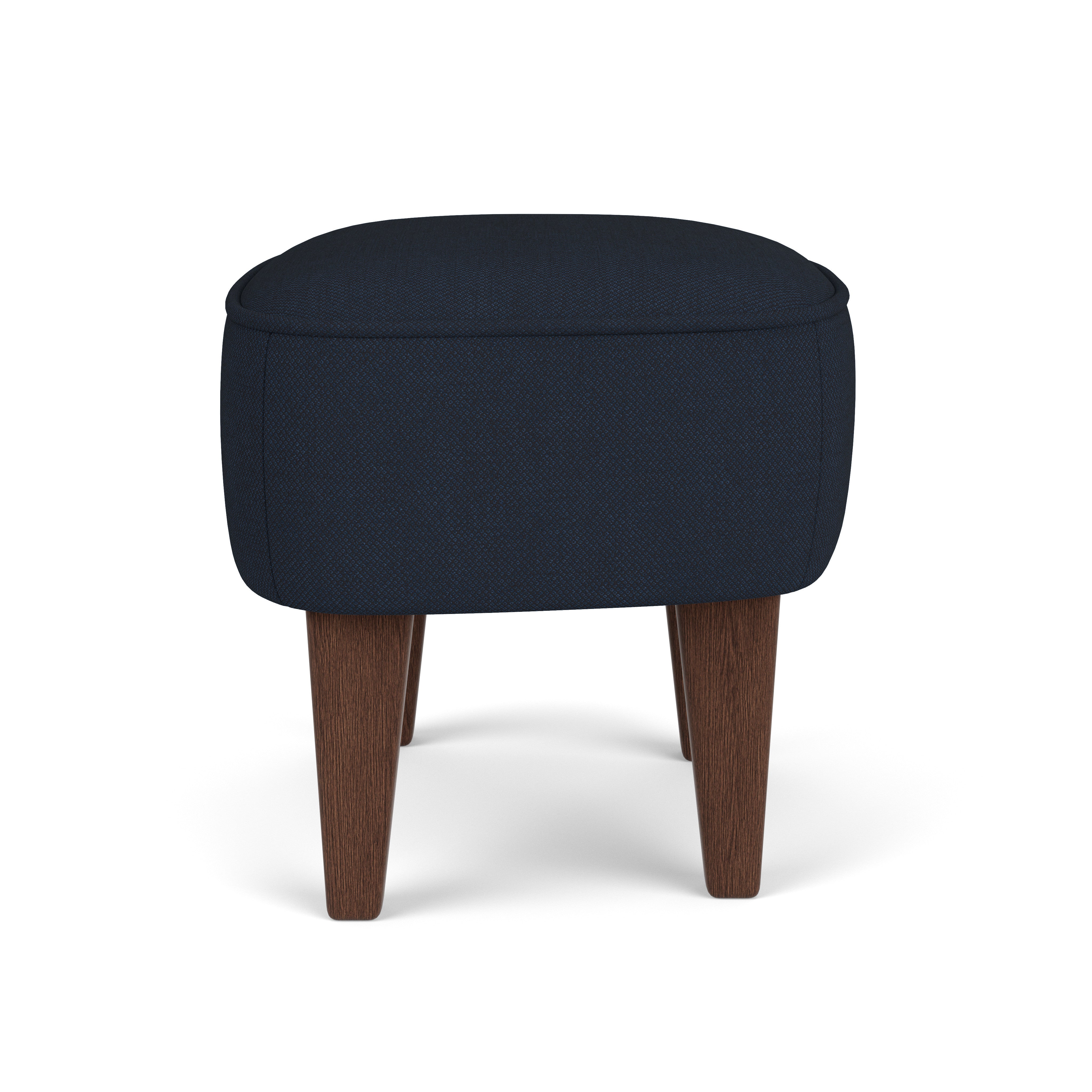 INGEBORG navy footrest with dark oak base [Julia]