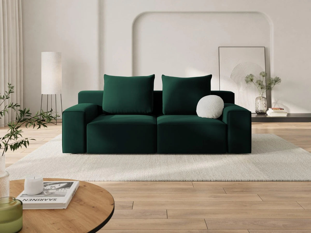 Sofa aksamitna 3-osobowa IVY butelkowa zieleń Mazzini Sofas    Eye on Design