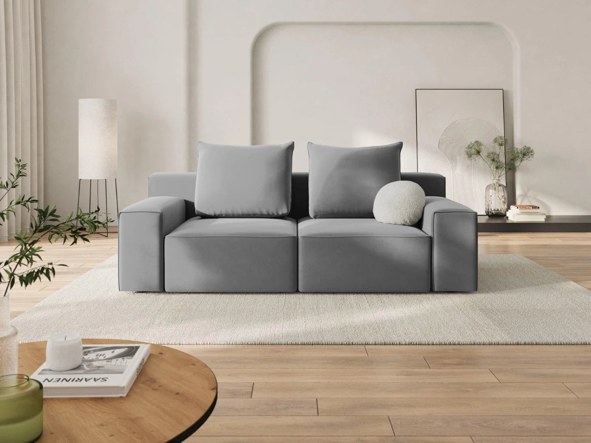 Sofa aksamitna 3-osobowa IVY jasnoszary Mazzini Sofas    Eye on Design