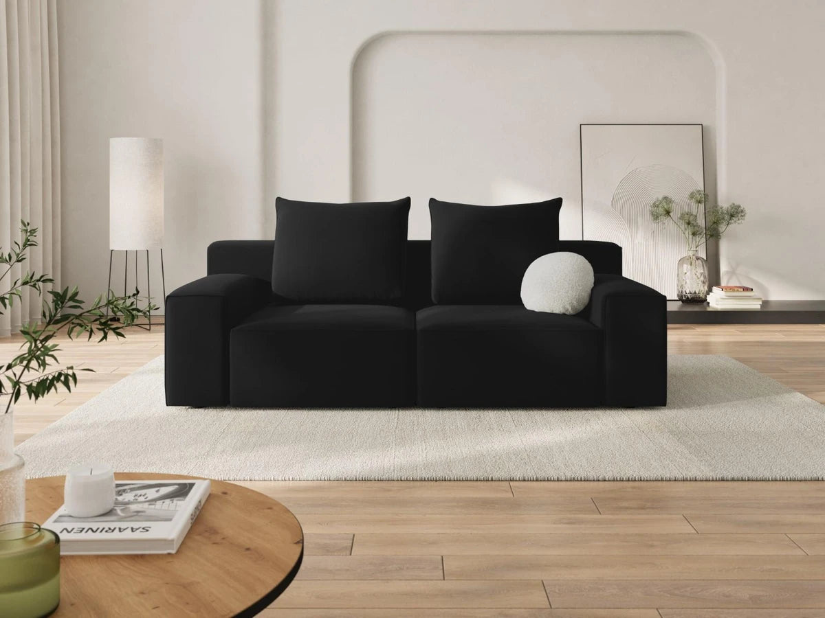 Sofa aksamitna 3-osobowa IVY czarny Mazzini Sofas    Eye on Design