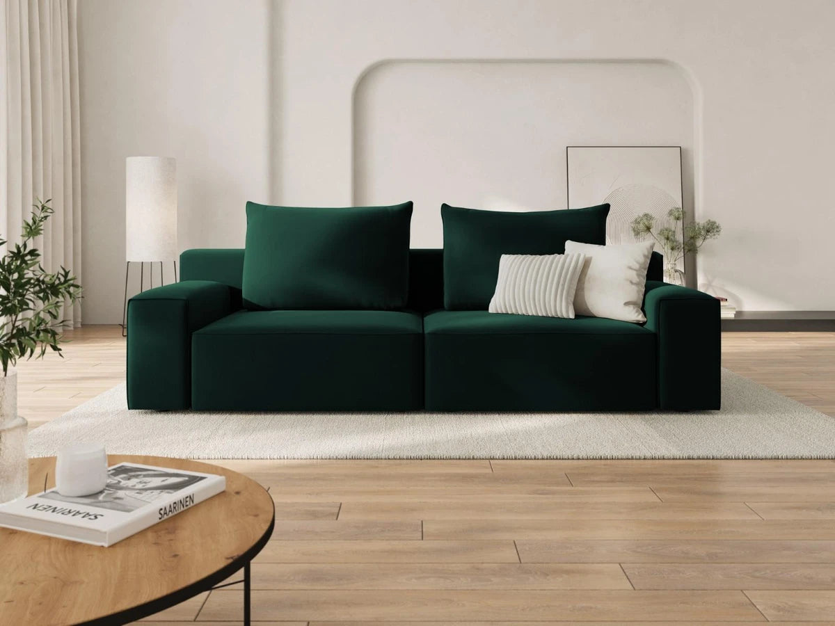 Sofa aksamitna 4-osobowa IVY butelkowa zieleń Mazzini Sofas    Eye on Design
