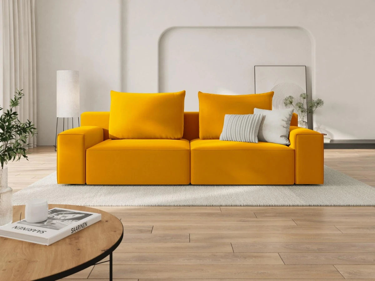 Sofa aksamitna 4-osobowa IVY żółty Mazzini Sofas    Eye on Design