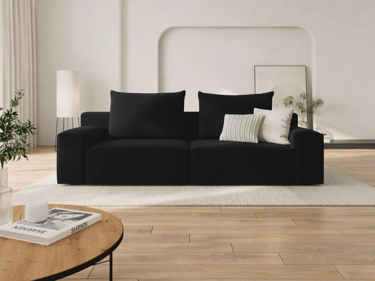 Sofa aksamitna 4-osobowa IVY czarny Mazzini Sofas    Eye on Design