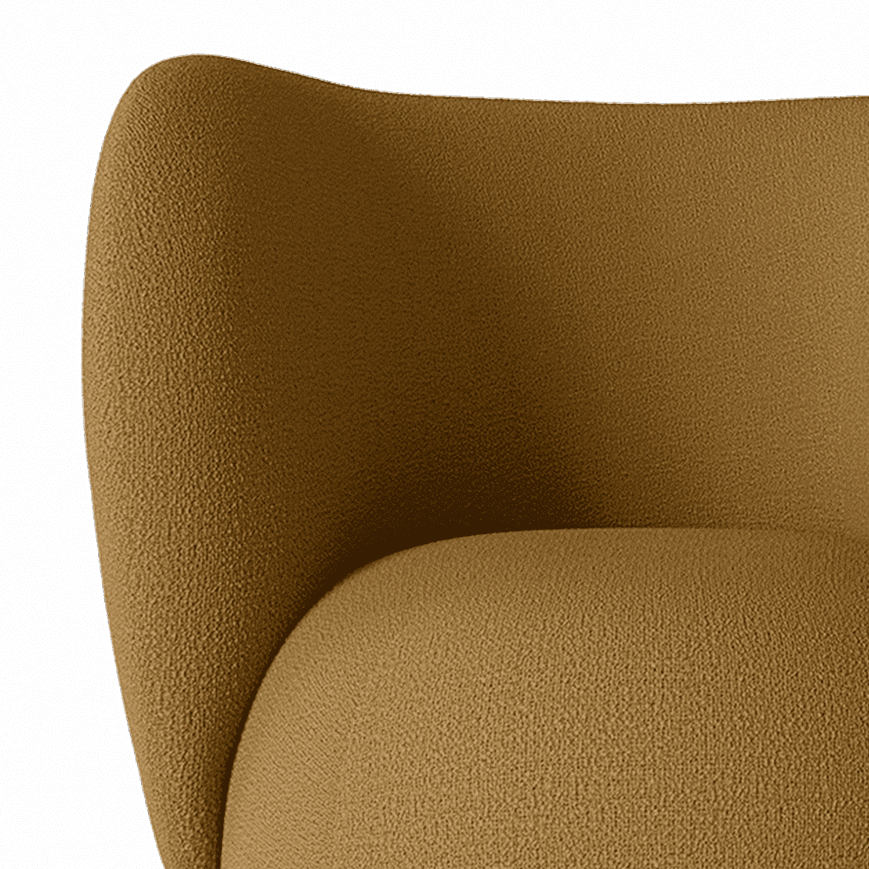 Rico Lounge Wollboucle Karamell -Rotationsessess