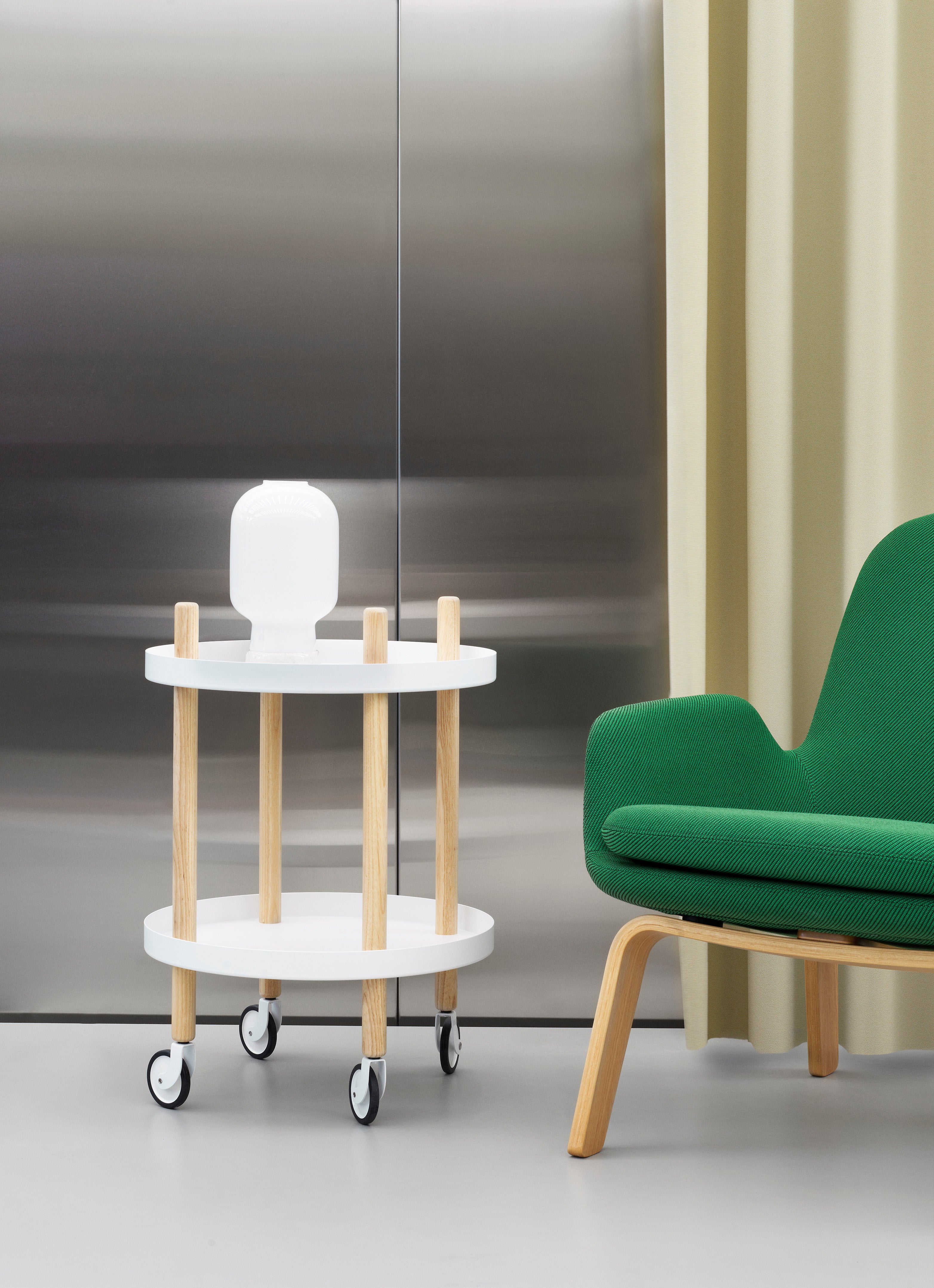 Lampa stołowa AMP białe szkło z białym marmurem