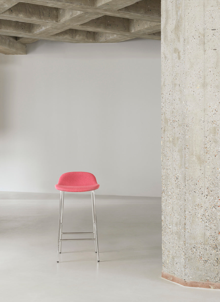 Upholstered forms with a blue base