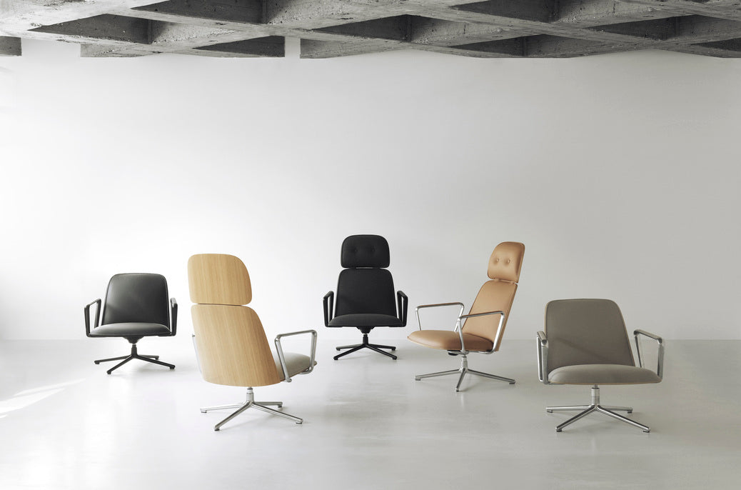 Armchair pad high swivel black base