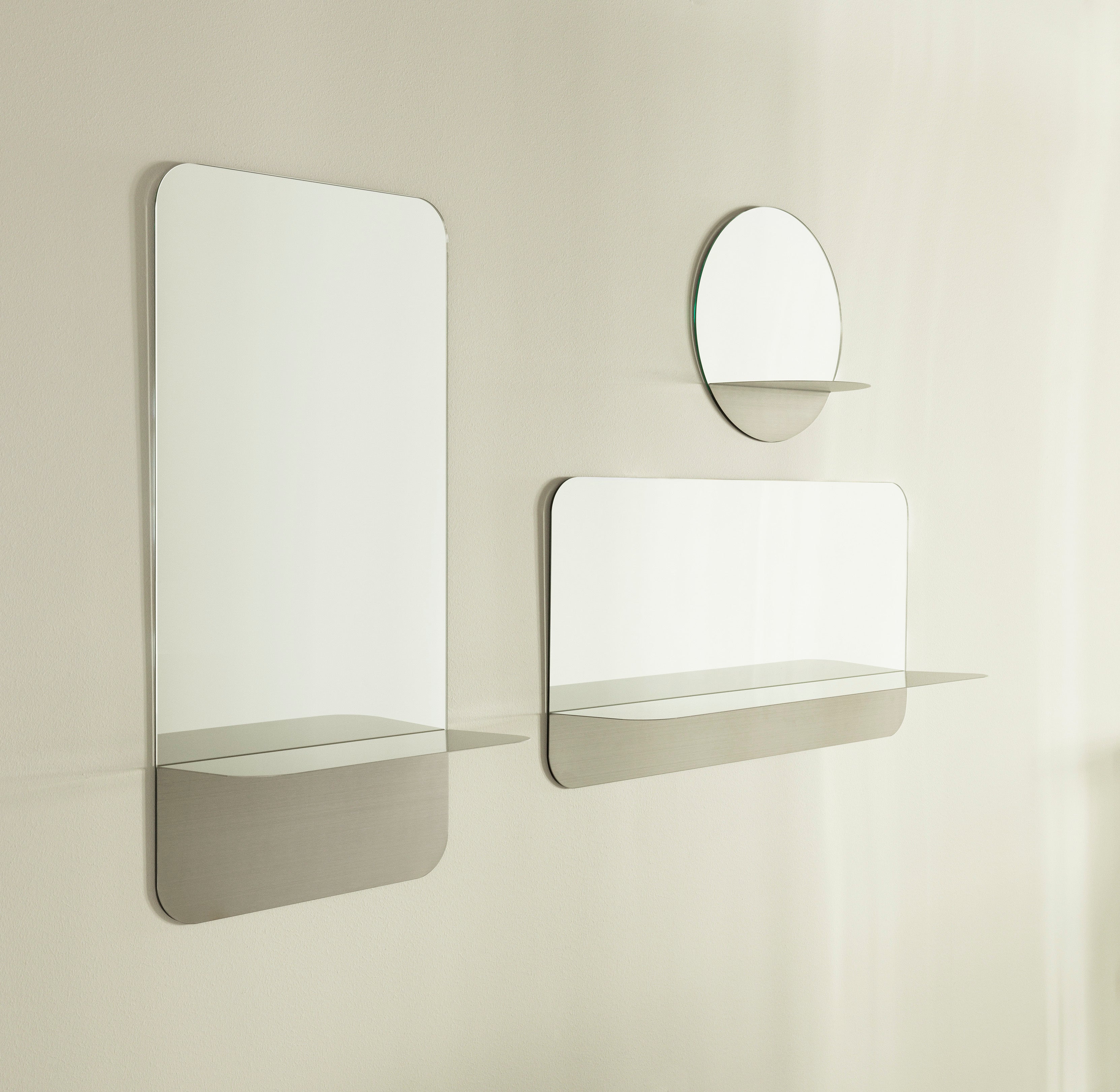 Lustro z półką HORIZON VERTICAL szary