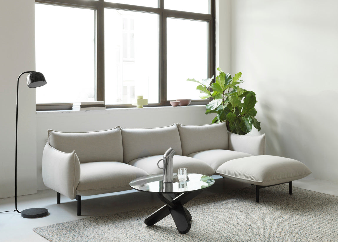 Couchtisch Dingglas mit einer Eichenbasis