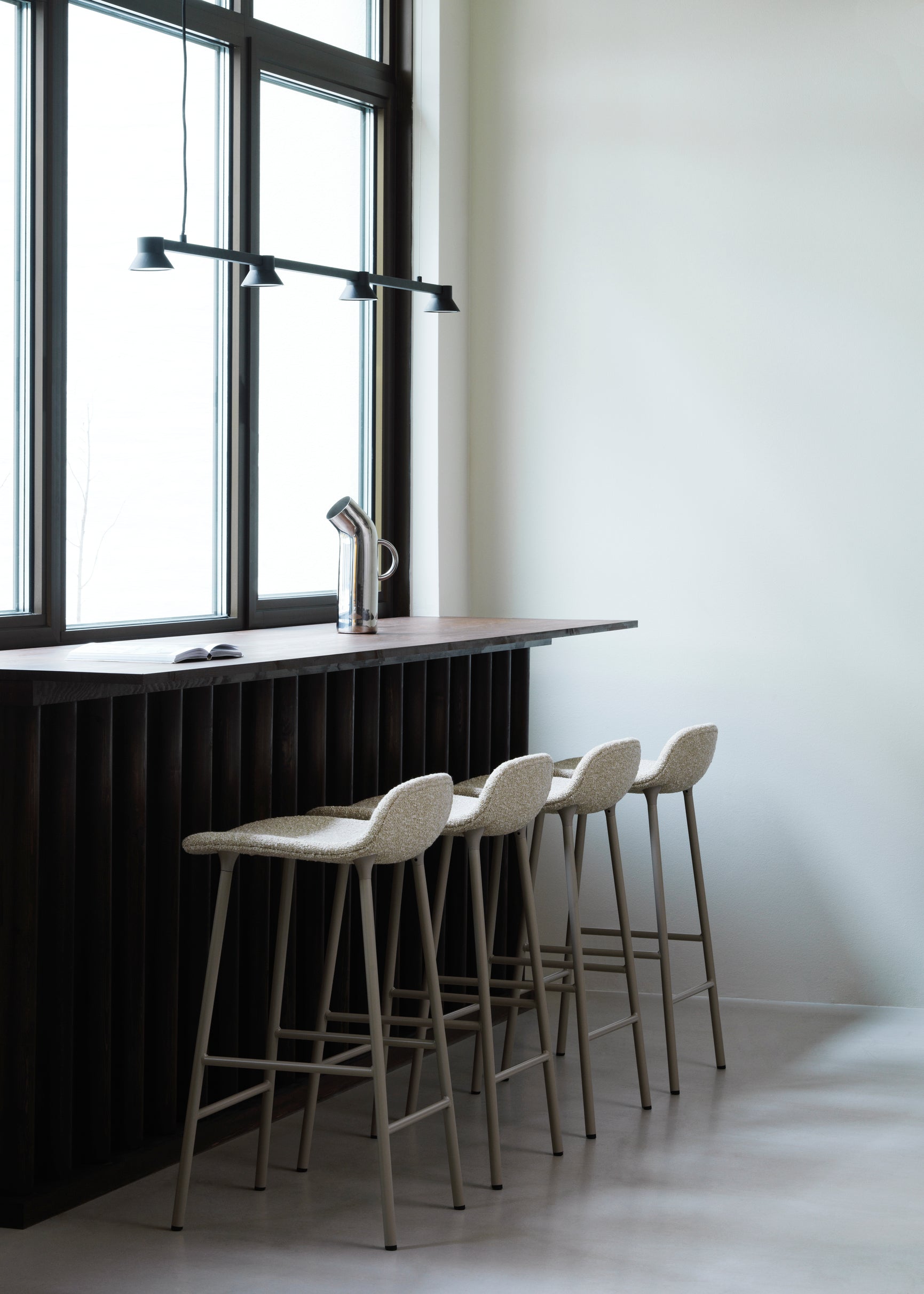 Upholstered forms with a gray base