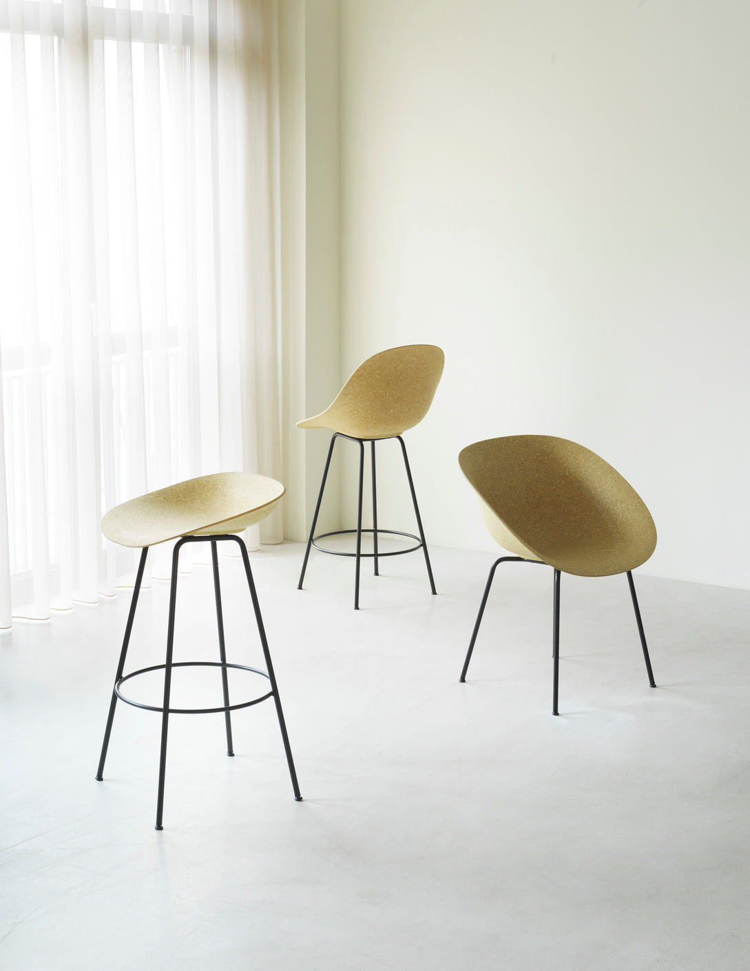 Green Mat Bar Chair with a cream base